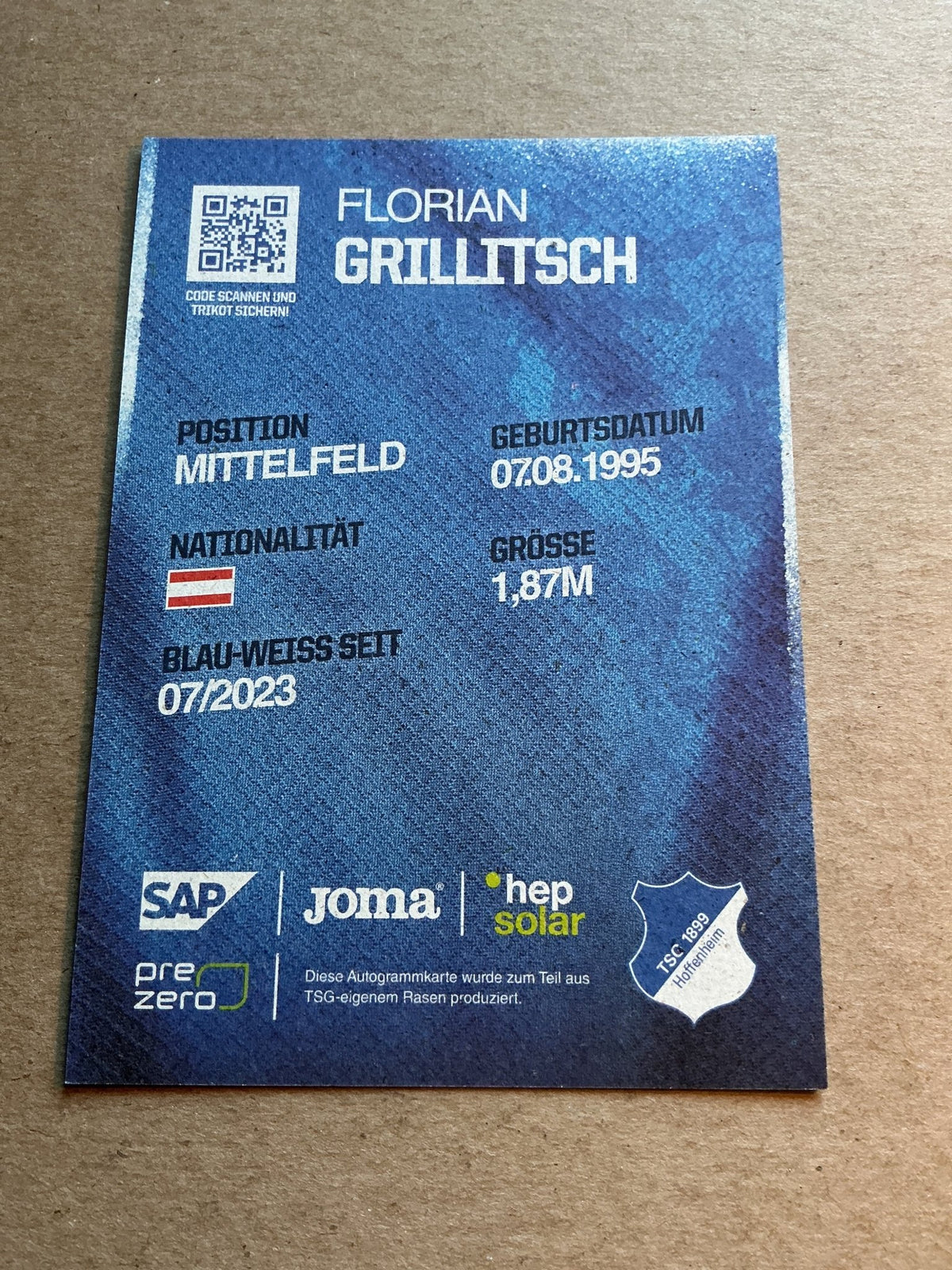 Florian Grillitsch, Austria 🇦🇹 TSG 1899 Hoffenheim 2024/25 hand signed - Autographs-World