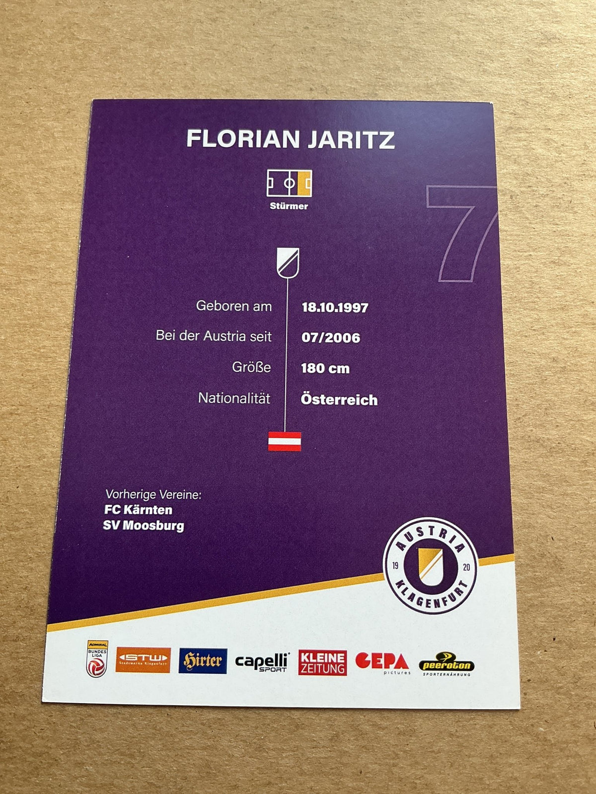 Florian Jaritz, Austria 🇦🇹 Austria Klagenfurt 2023/24 hand signed - Autographs-World