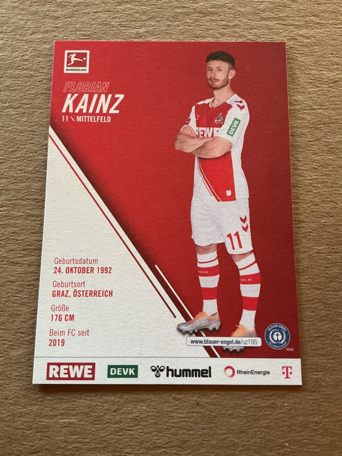 Florian Kainz, Austria 🇦🇹 1.FC Köln 2022/23 hand signed - Autographs-World