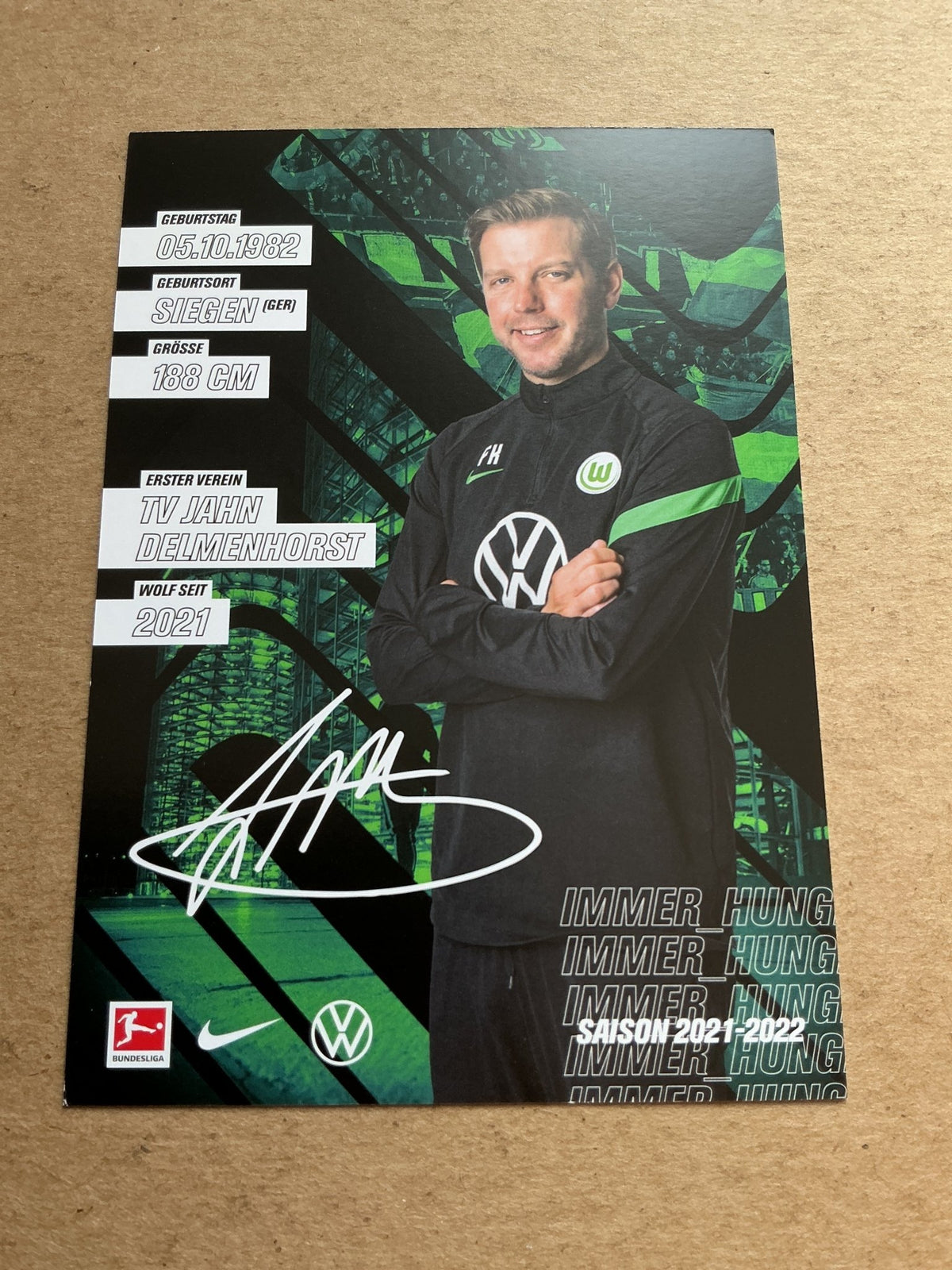 Florian Kohfeldt, Germany 🇩🇪 VfL Wolfsburg 2021/22 hand signed - Autographs-World