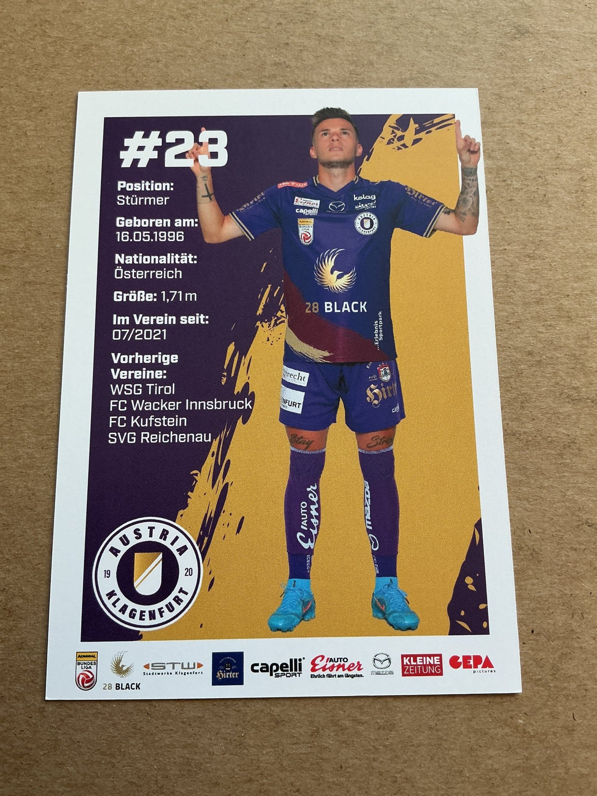 Florian Rieder, Austria ๐ฆ๐น Austria Klagenfurt 2022/23 hand signed - Autographs-World