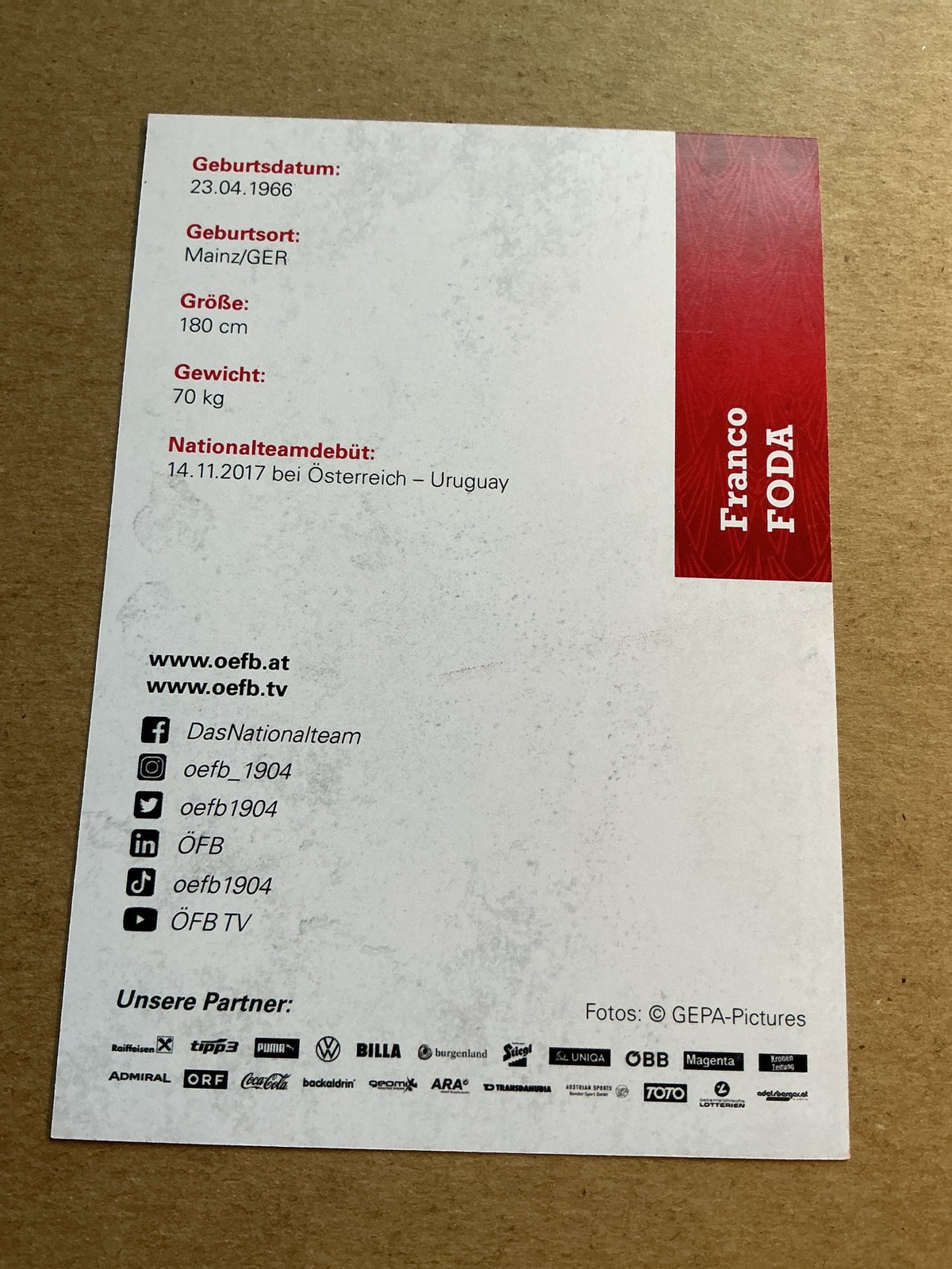 Franco Foda, Germany 🇩🇪 Austria UEFA Euro Cup 2020 hand signed - Autographs-World