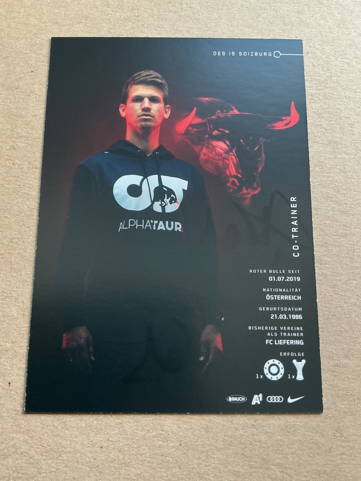 Franz Schiemer, Austria ๐ฆ๐น Red Bull Salzburg 2020/21 hand signed - Autographs-World