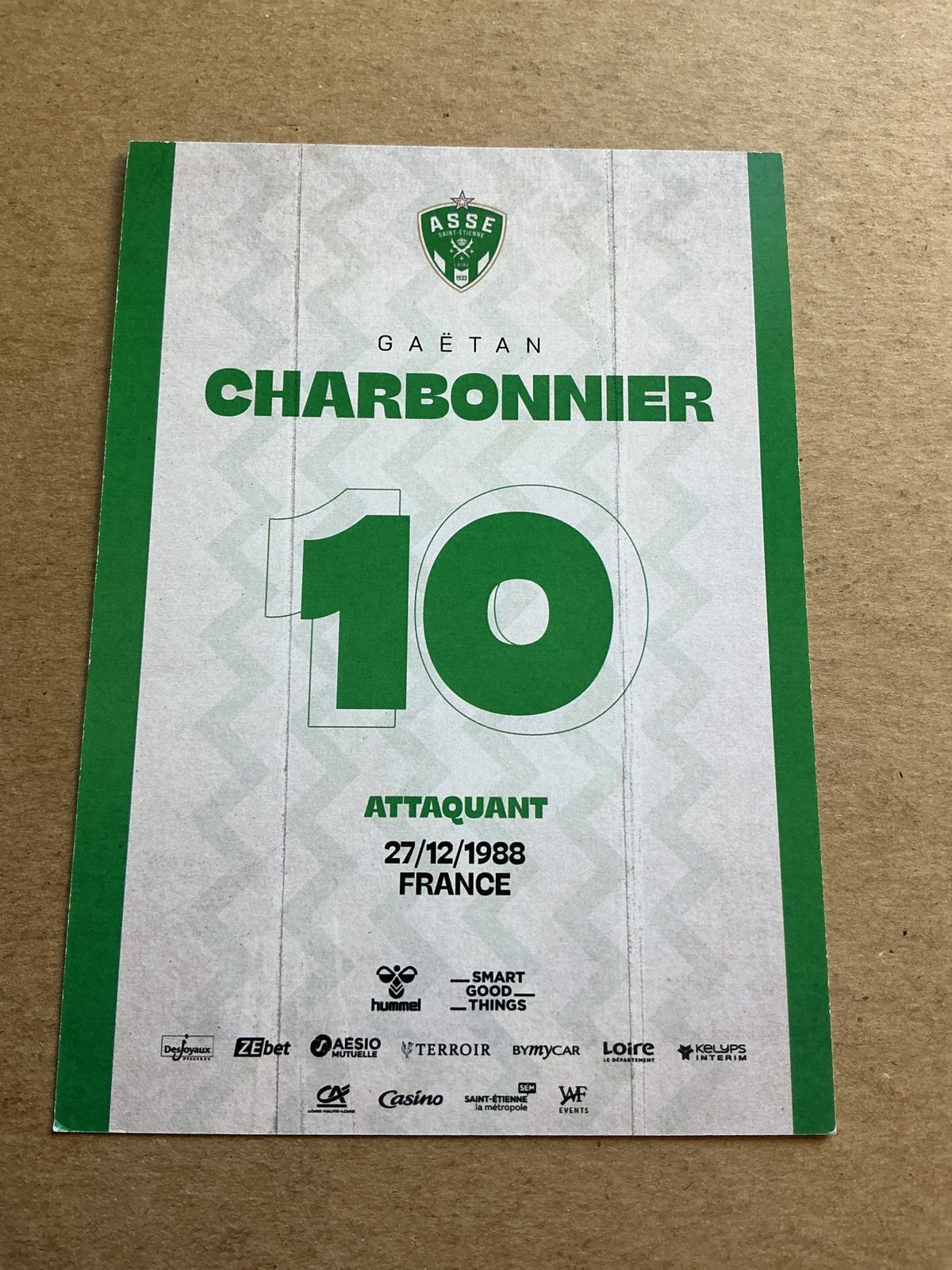Gaetan Charbonnier, France 🇫🇷 AS Saint-Etienne 2023/24 hand signed - Autographs-World