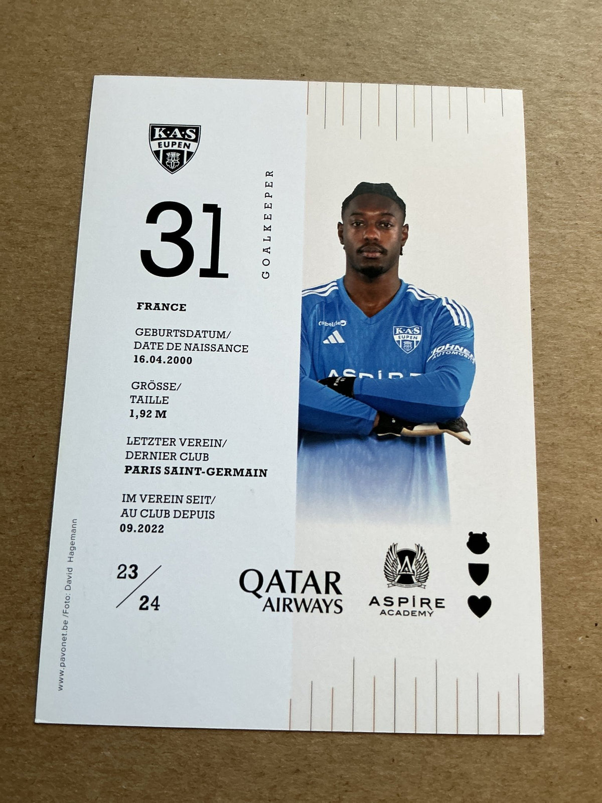 Garissone Innocent, Haiti ðŸ‡ðŸ‡¹ KAS Eupen 2023/24 hand signed - Autographs-World