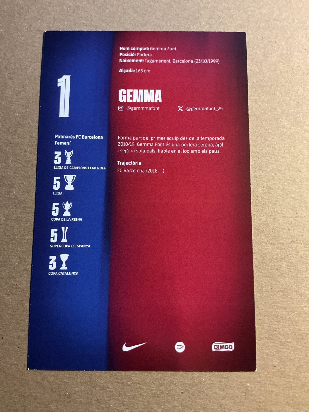Gemma Font, Spain 🇪🇸 FC Barcelona Femení 2025/26 unsigned - Autographs-World
