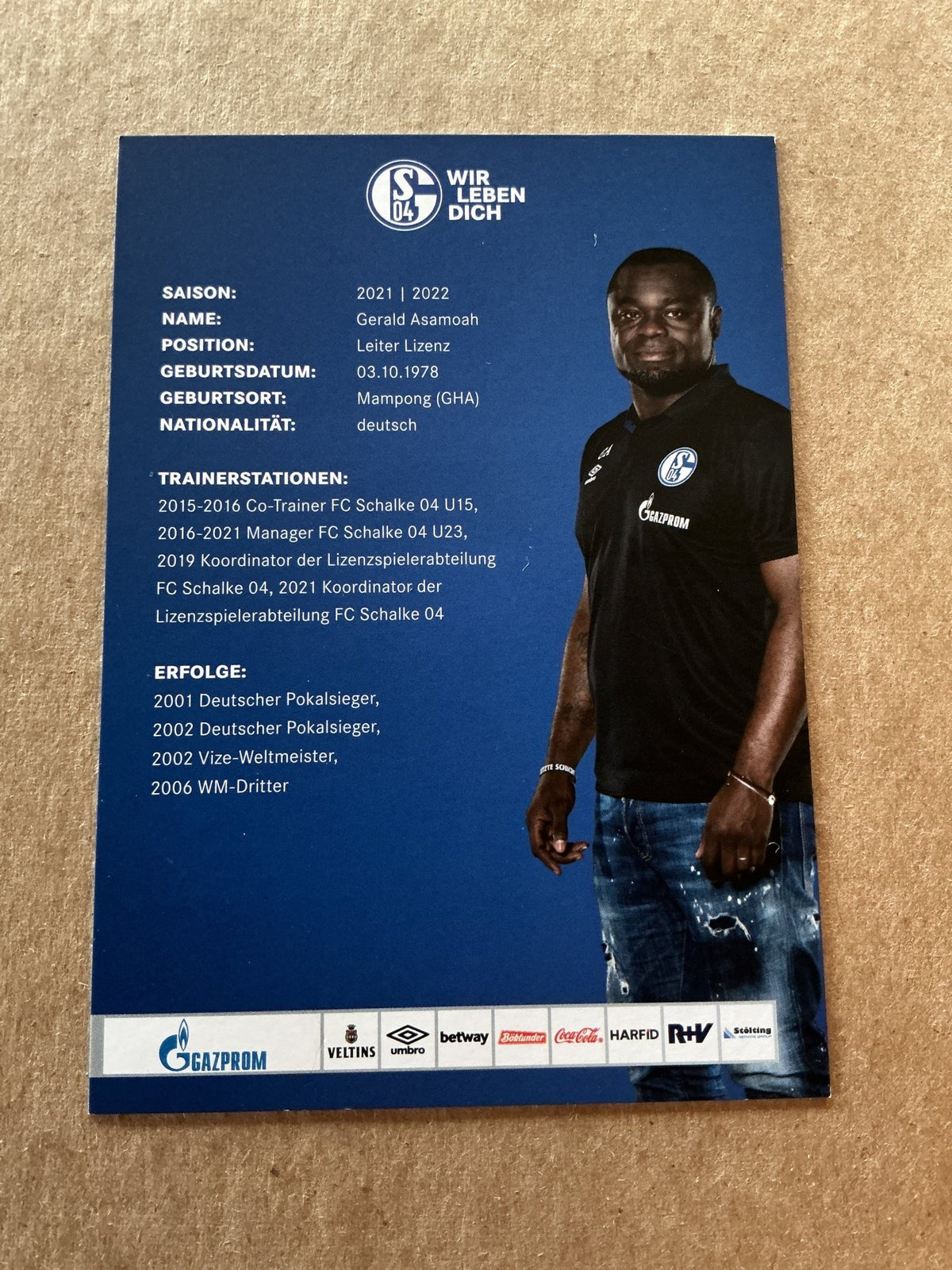 Gerald Asamoah, Germany 🇩🇪 FC Schalke 04 2021/22 hand signed - Autographs-World