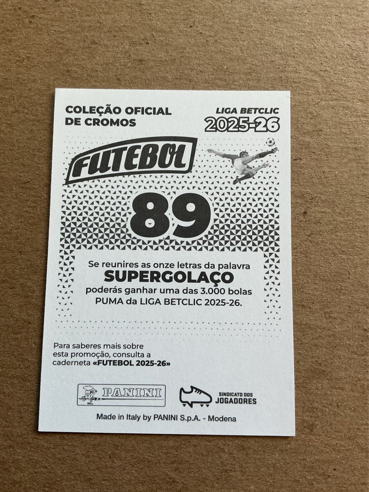 Gianluca Prestianni, Argentina 🇦🇷 SL Benfica 2025/26 Panini hand signed - Autographs-World