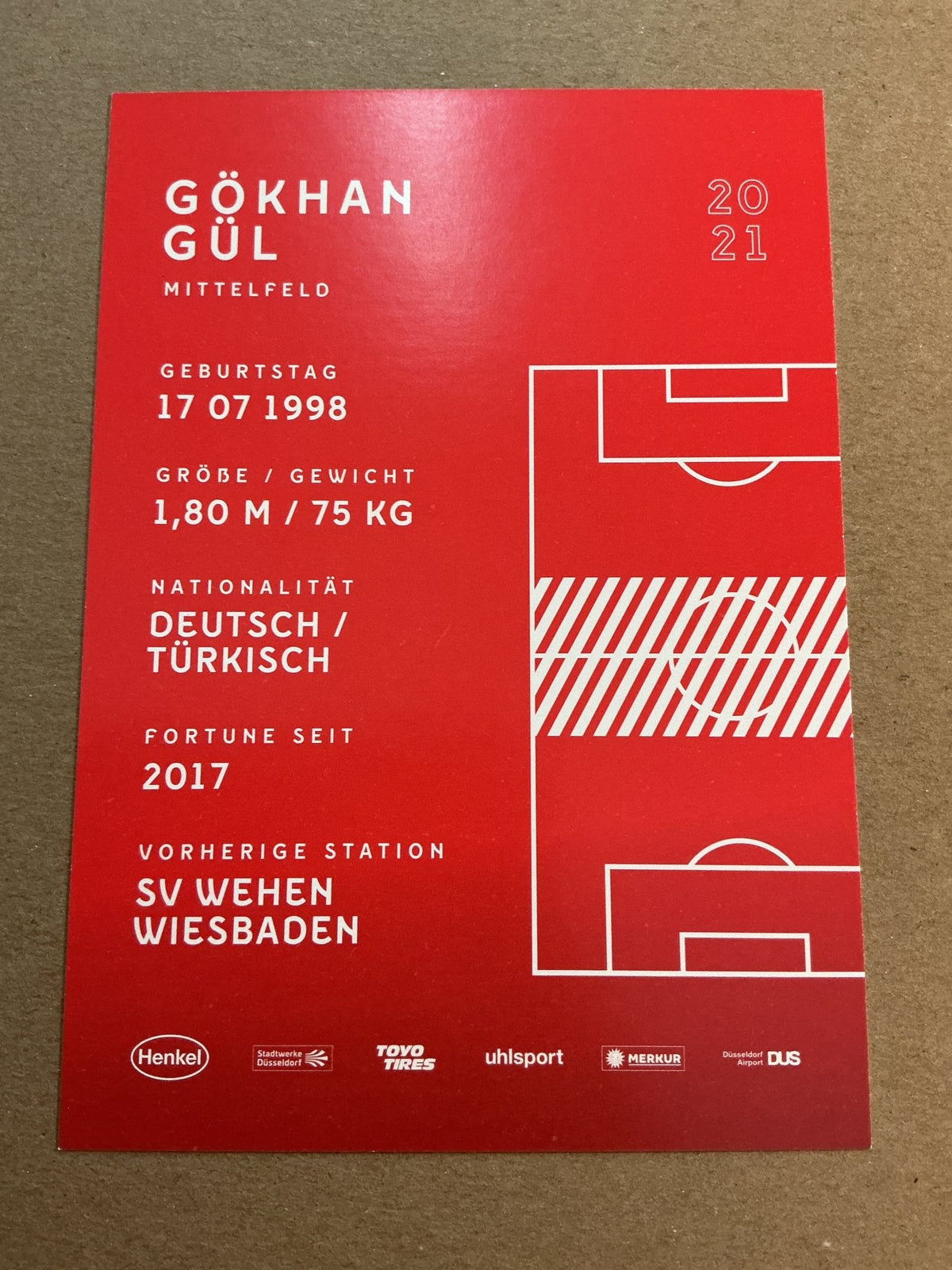 Gökhan Gül, Türkiye 🇹🇷 Fortuna Düsseldorf 2020/21 hand signed - Autographs-World
