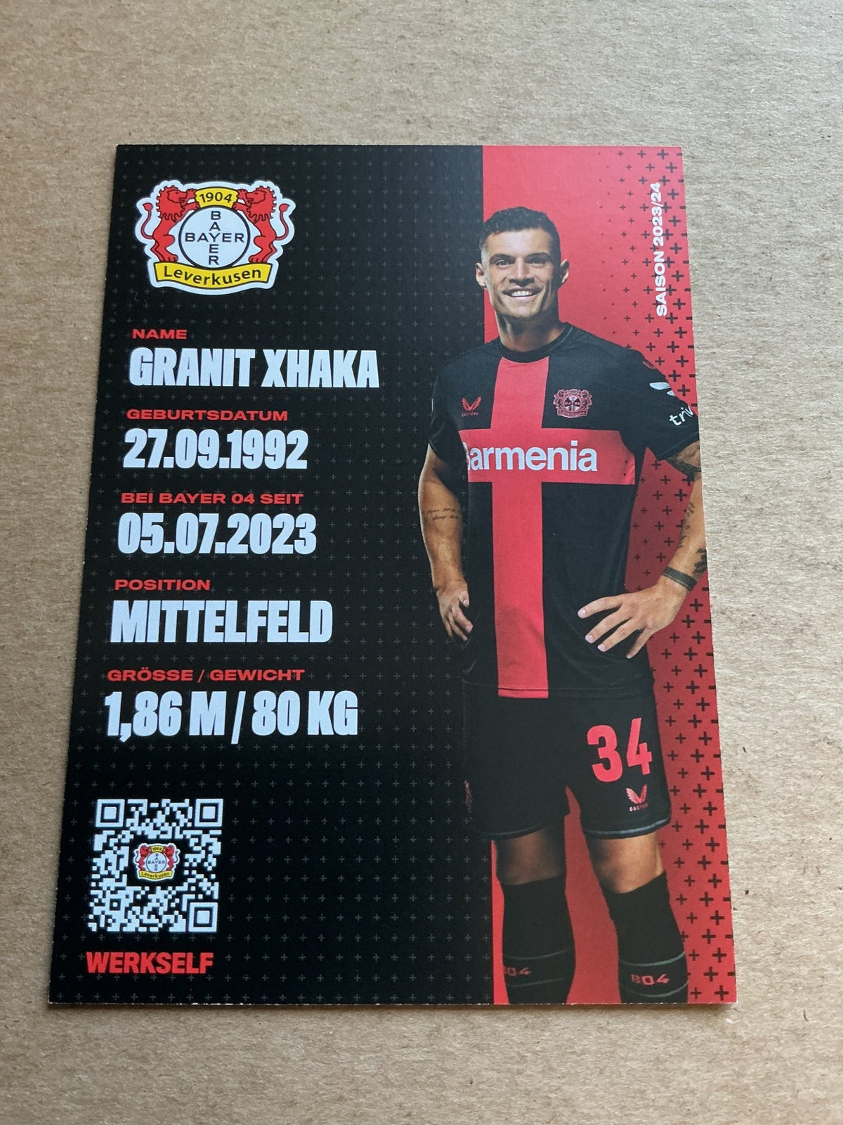 Granit Xhaka, Switzerland 🇨🇠Bayer 04 Leverkusen 2023/24 hand signed - Autographs-World