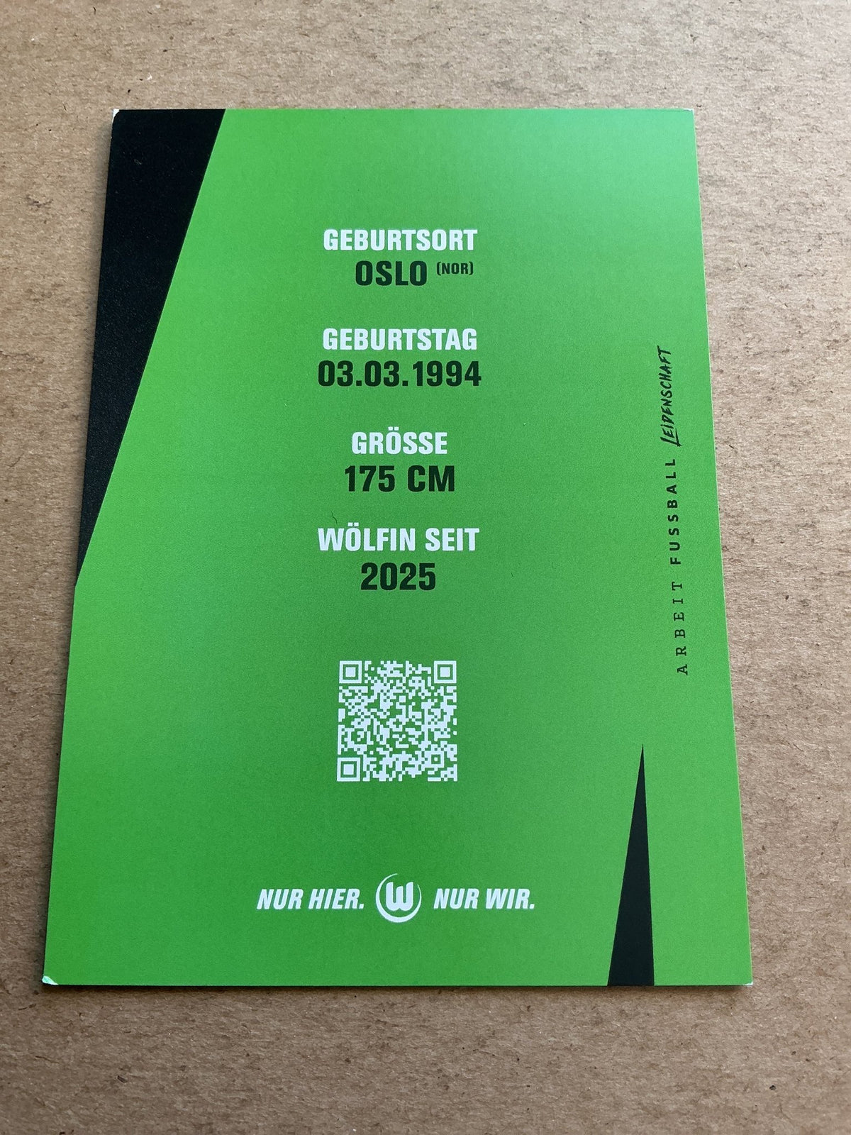 Guro Bergsvand, Norway 🇳🇴 VfL Wolfsburg 2025/26 hand signed - Autographs-World