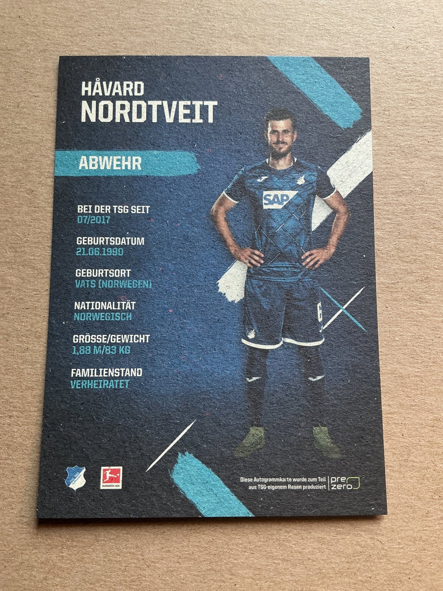 Håvard Nordtveit, Norway 🇳🇴 TSG 1899 Hoffenheim 2019/20 hand signed - Autographs-World
