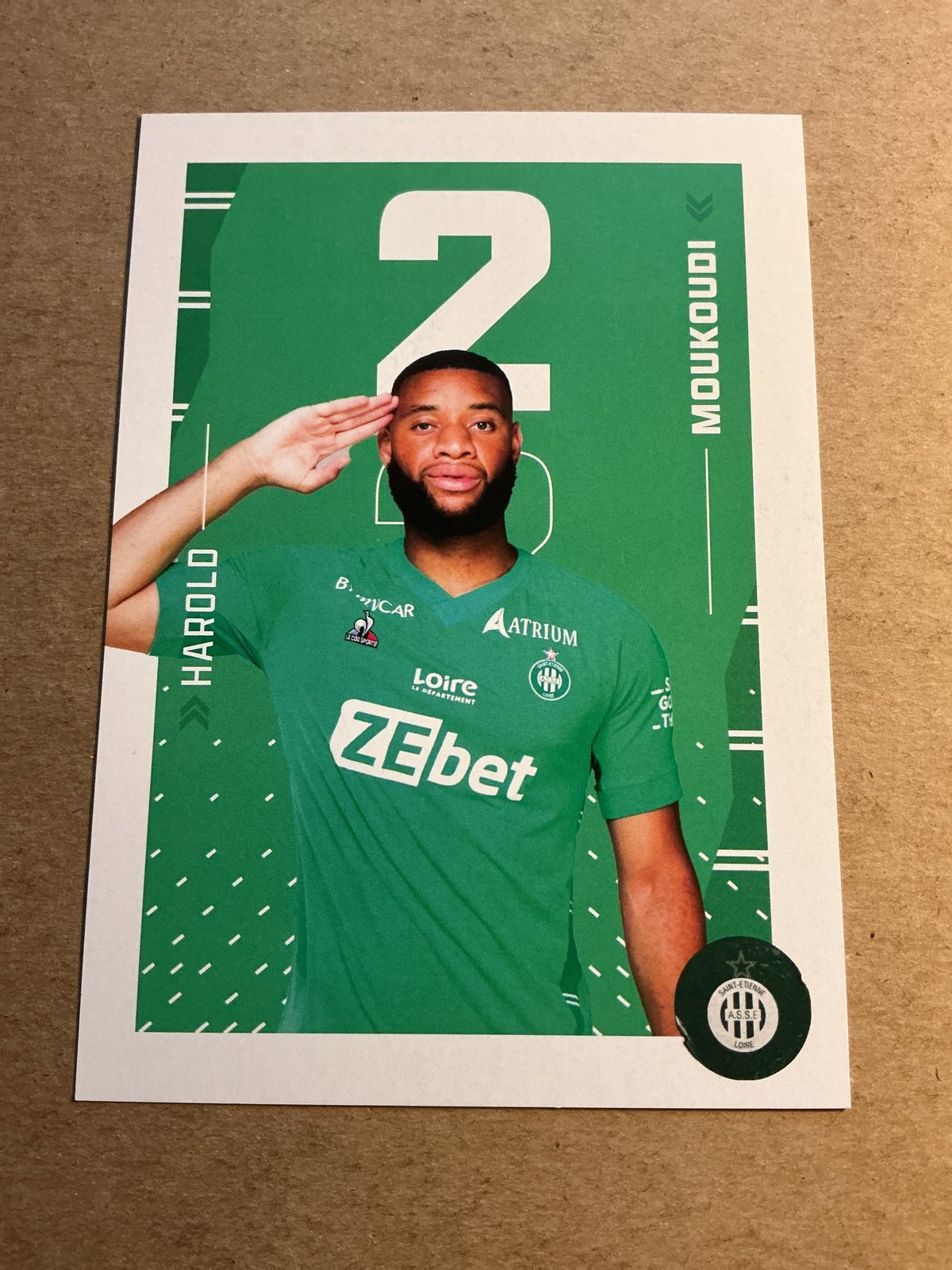 Harold Moukoudi, Cameroon 🇨🇲 AS Saint-Étienne 2021/22 hand signed - Autographs-World