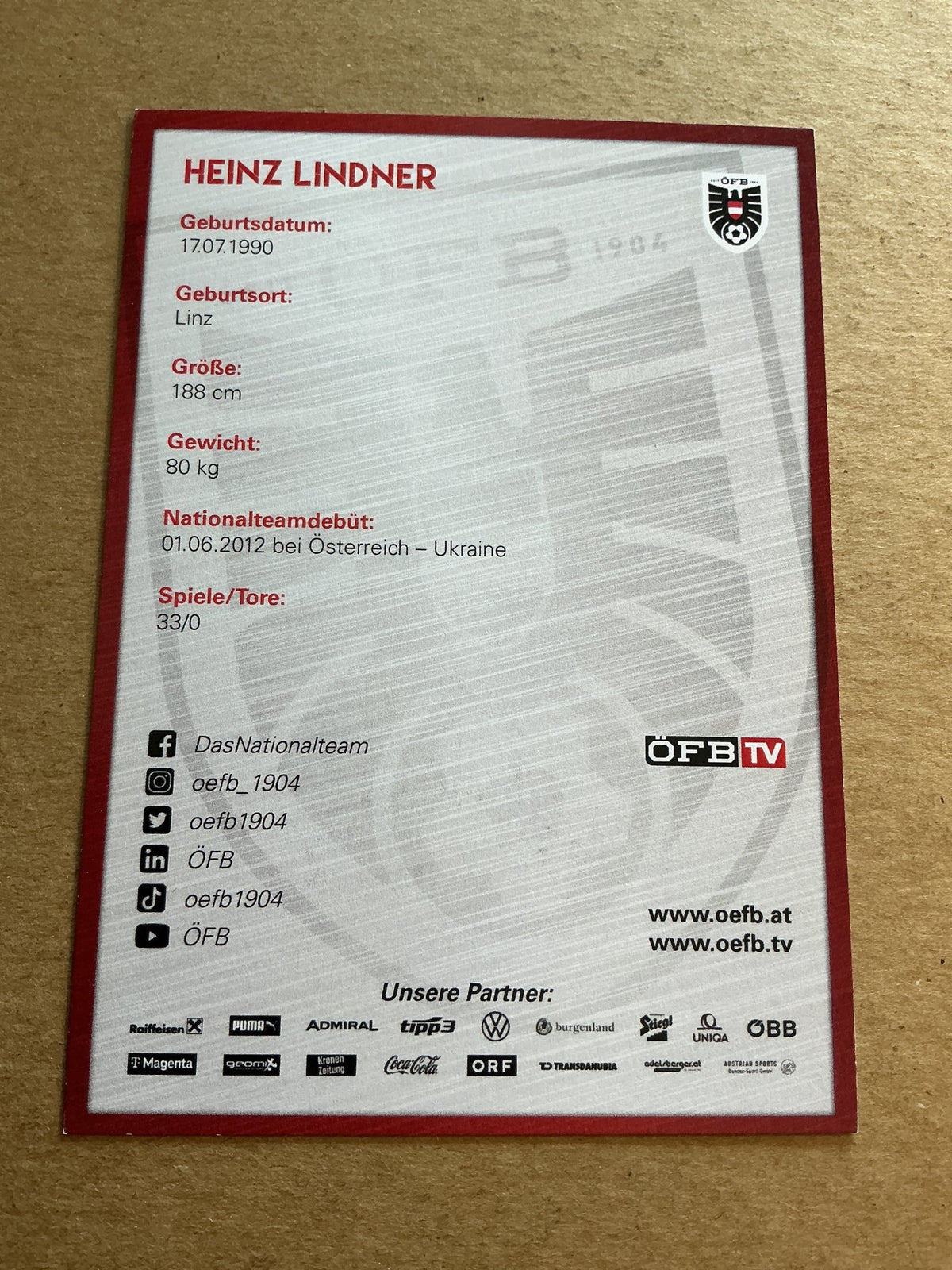 Heinz Lindner, Austria 🇦🇹 2023 hand signed - Autographs-World