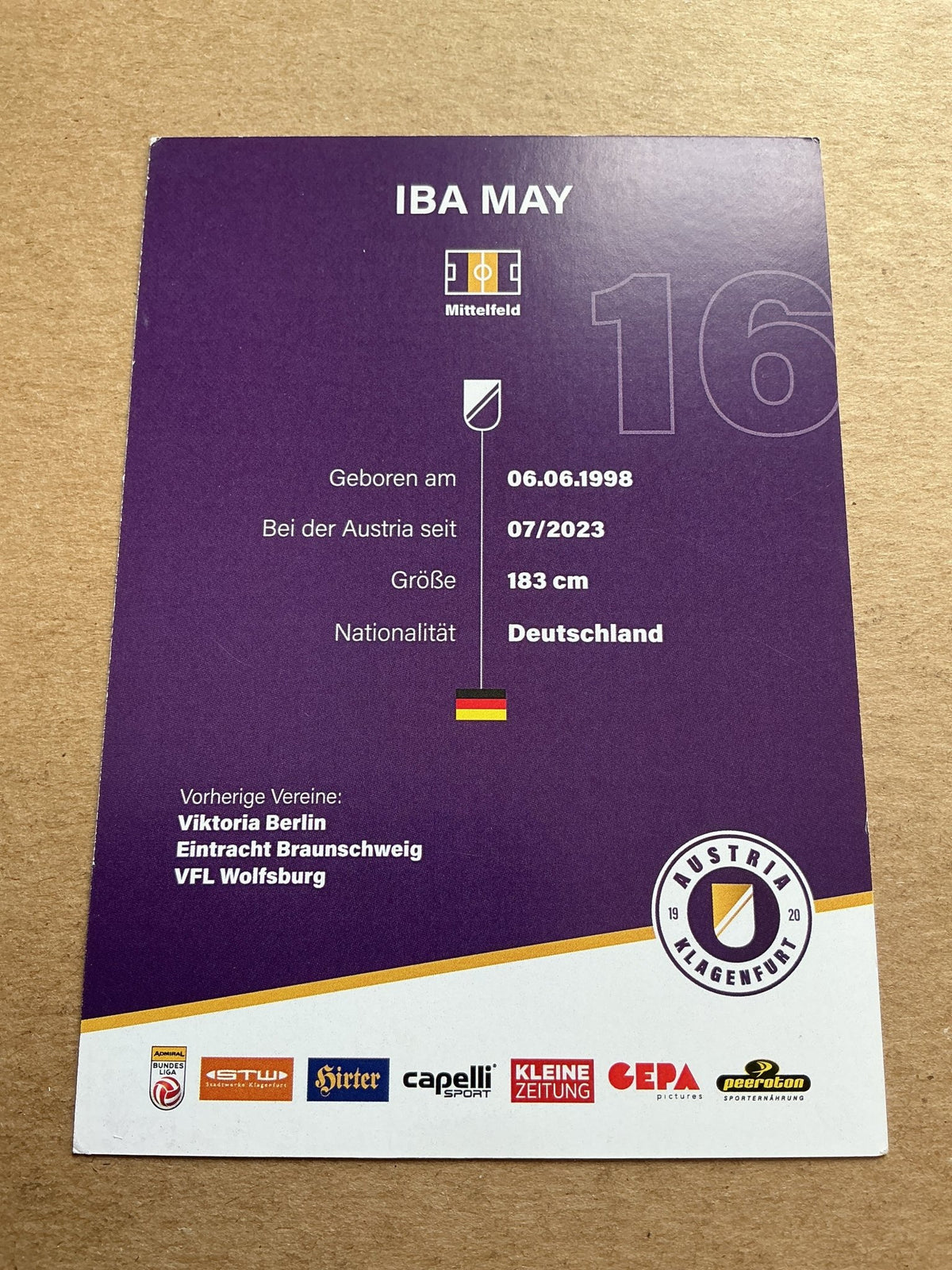 Iba May, Germany 🇩🇪 Austria Klagenfurt 2023/24 hand signed - Autographs-World