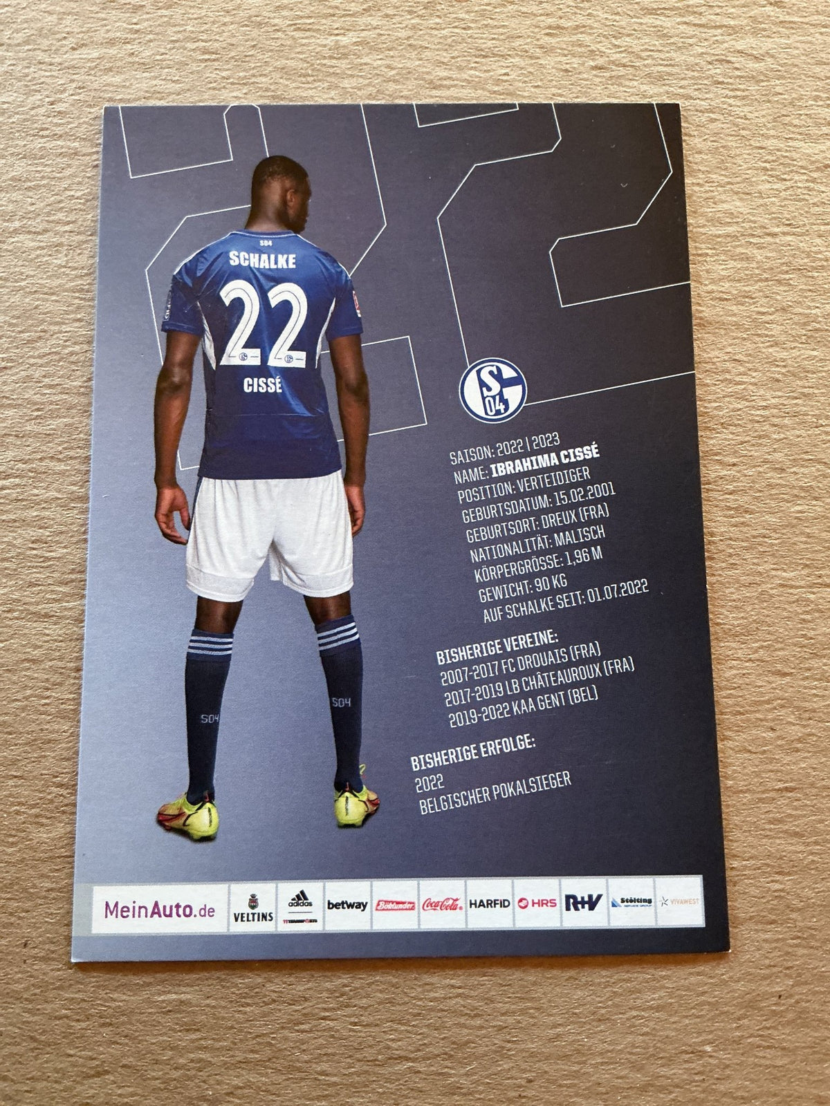 Ibrahima Cissé, Mali 🇲🇱 FC Schalke 04 2022/23 hand signed - Autographs-World