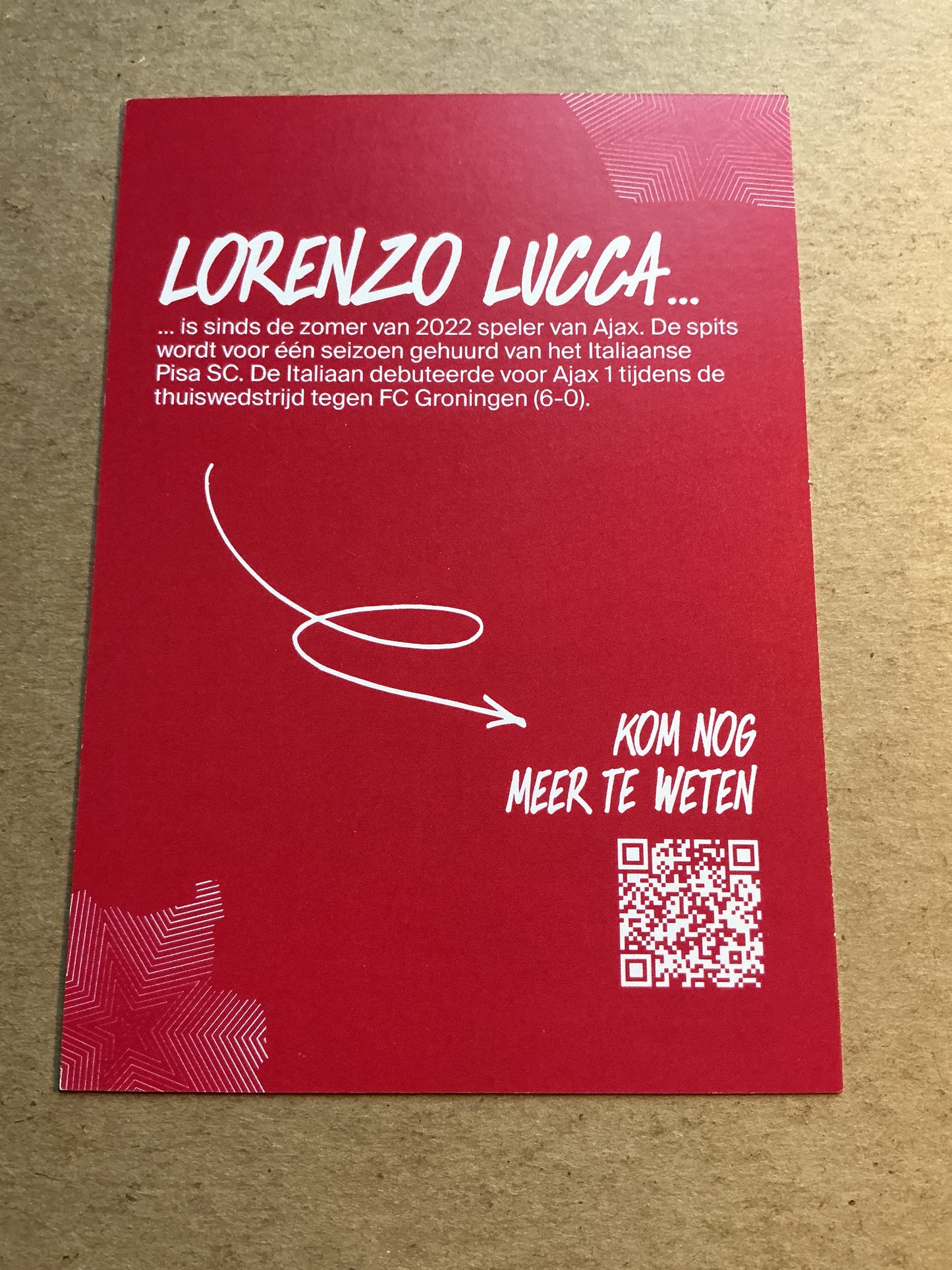 Lorenzo Lucca, Italy 🇮🇹 Ajax Amsterdam 2022/23 hand signed