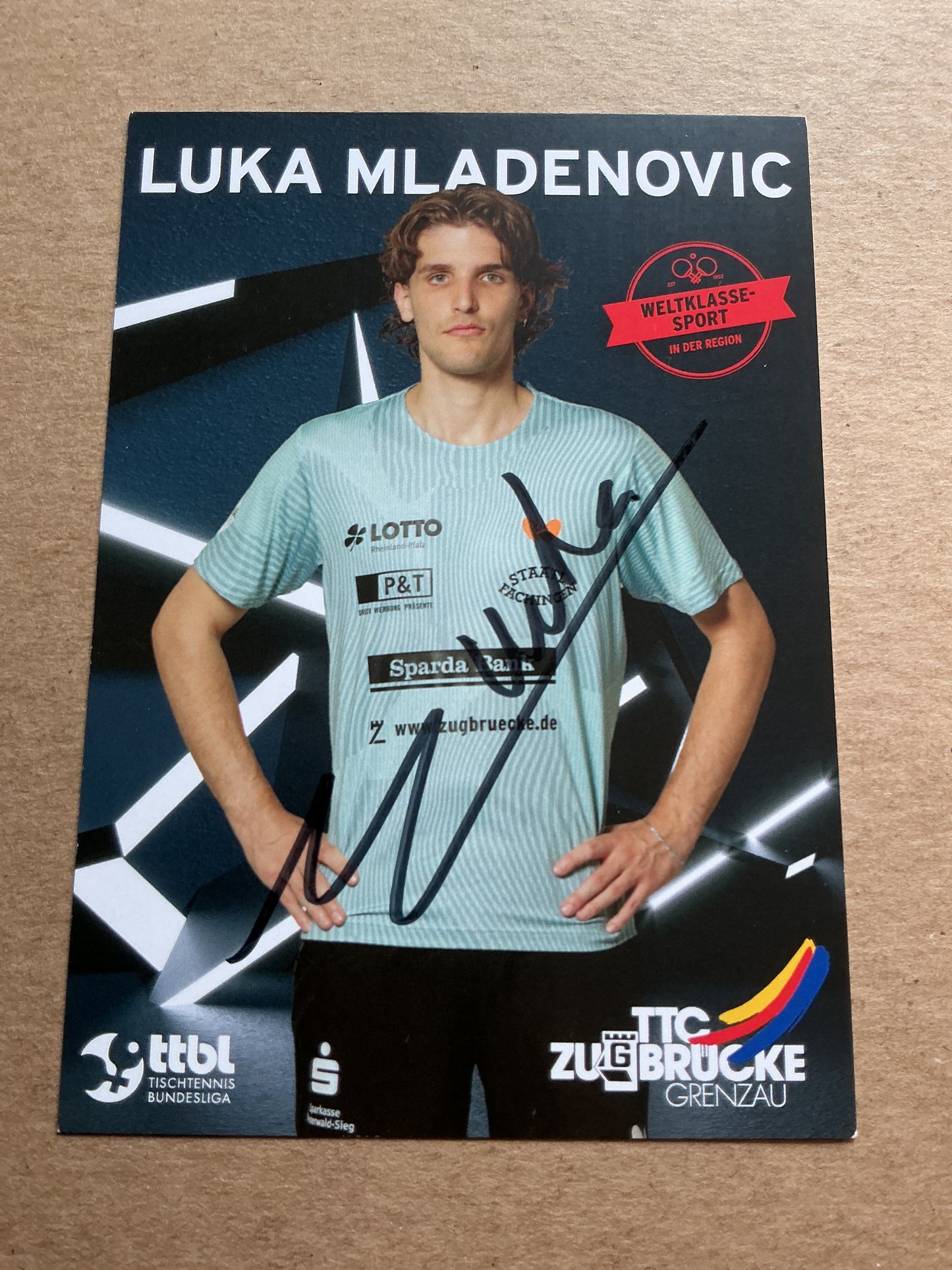 Luka Mladenovic, Luxemburg 🇱🇺 Table Tennis Summer Olympics 2024 hand signed