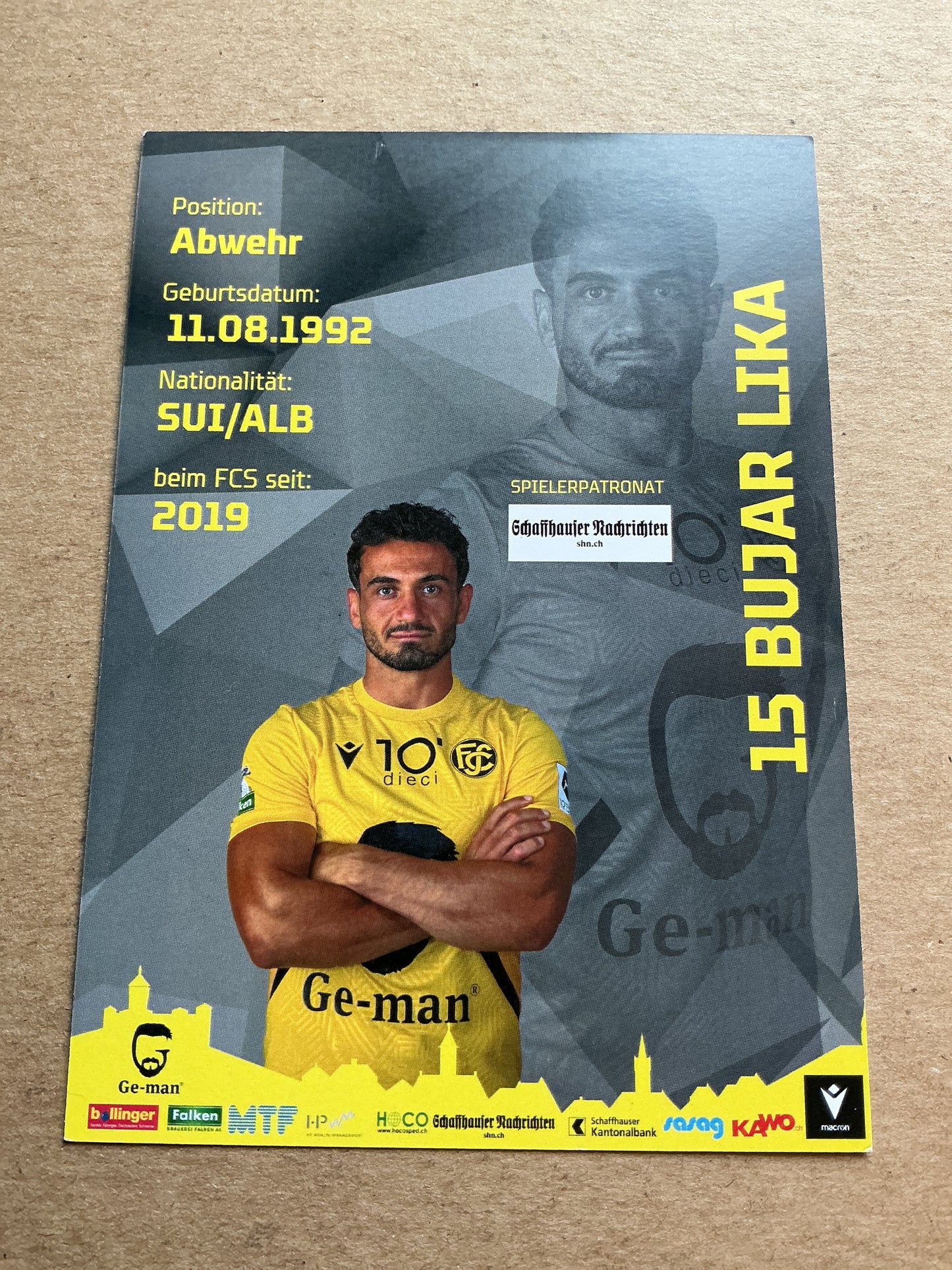 Bujar Lika, Albania 🇦🇱 FC Schaffhausen 2024/25 hand signed
