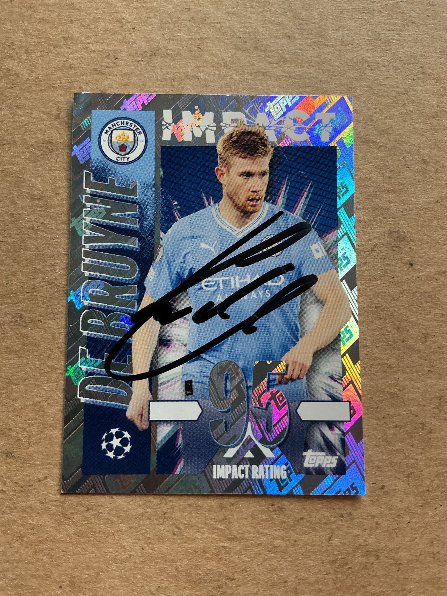 Kevin De Bruyne, Belgium 🇧🇪 Manchester City 2023/24 Topps hand signed