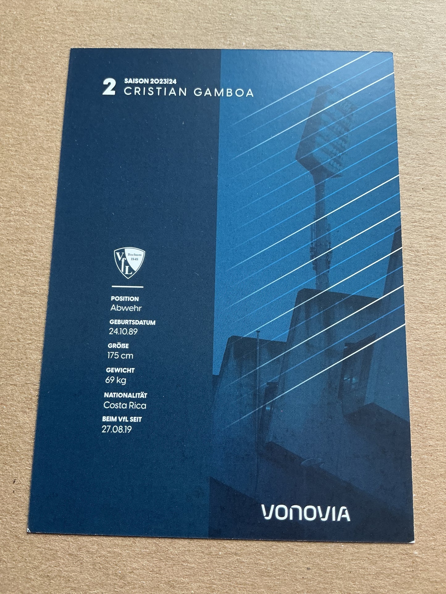 Cristian Gamboa, Costa Rica 🇨🇷 VfL Bochum 2023/24 hand signed