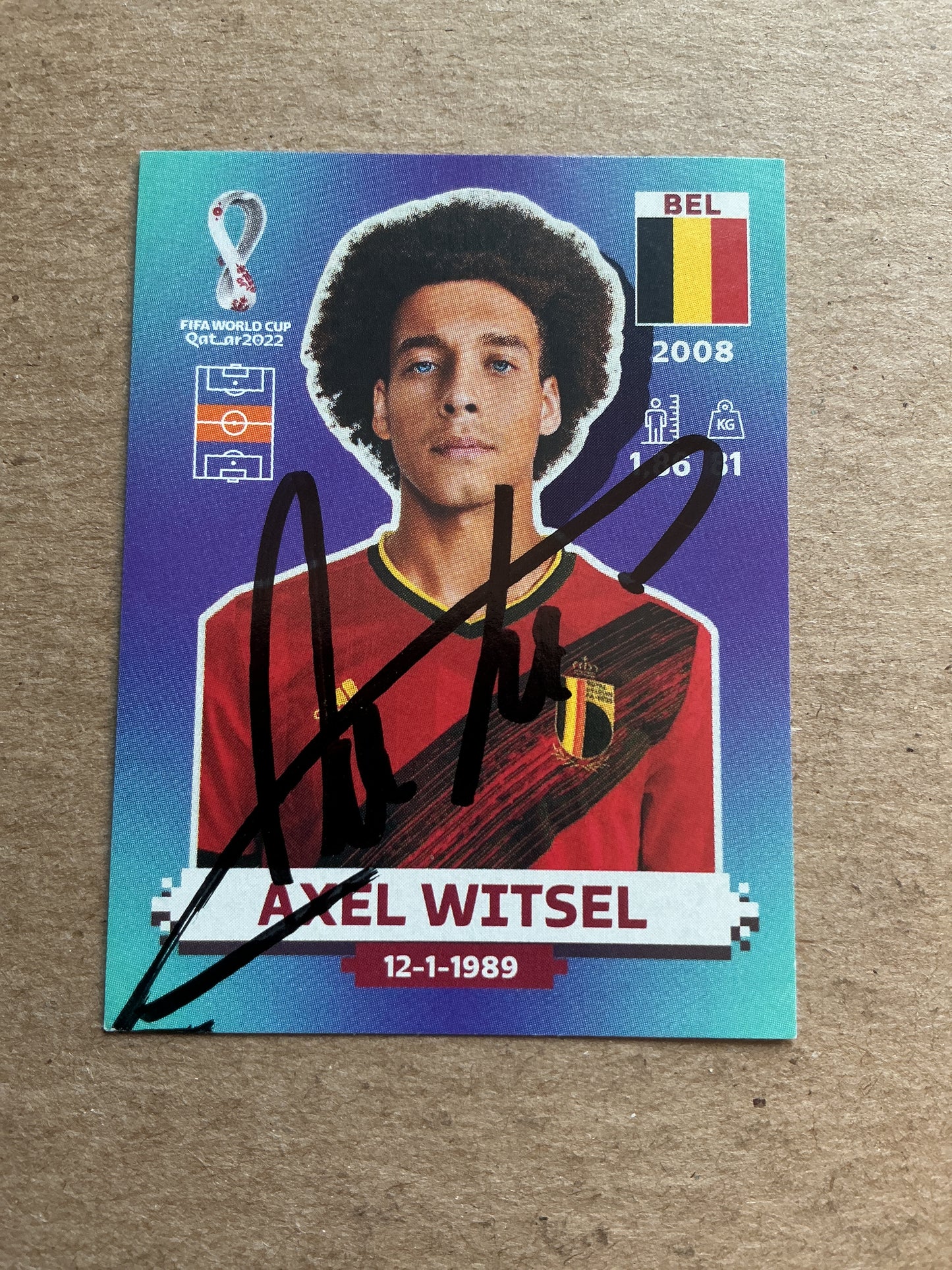Axel Witsel, Belgium 🇧🇪 FIFA World Cup 2022 Panini hand signed