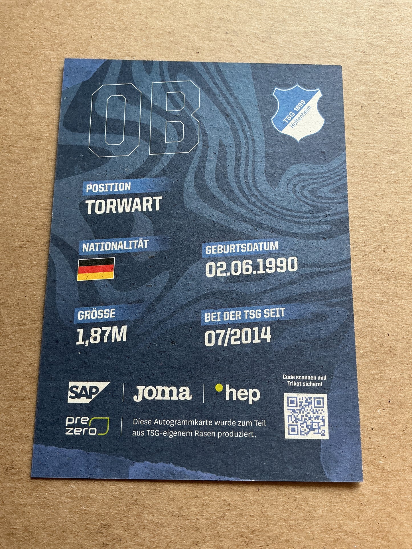 Oliver Baumann, Germany 🇩🇪 TSG 1899 Hoffenheim 2023/24 hand signed