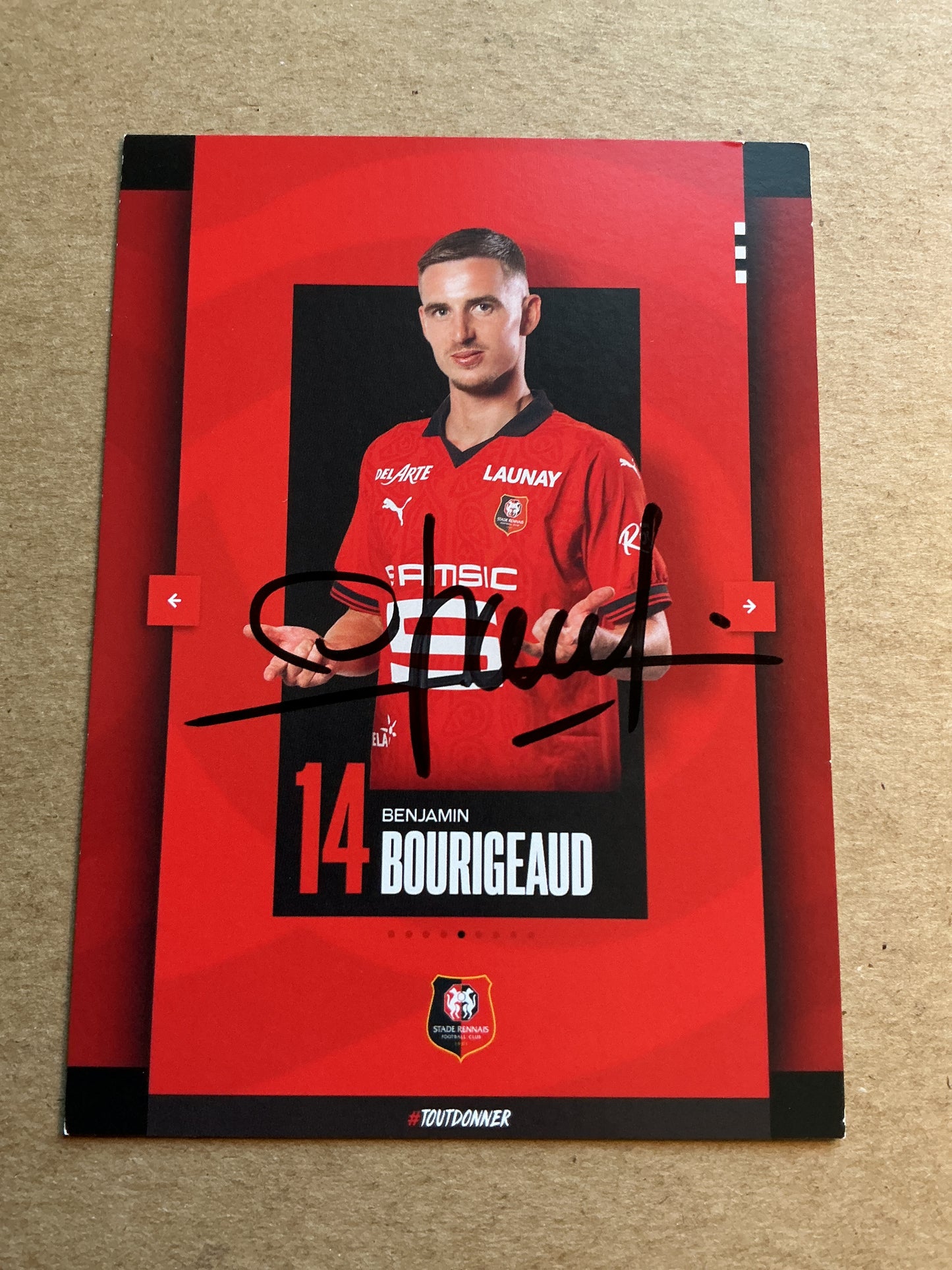 Benjamin Bourigeaud, France 🇫🇷 Stade Rennes FC 2023/24 hand signed