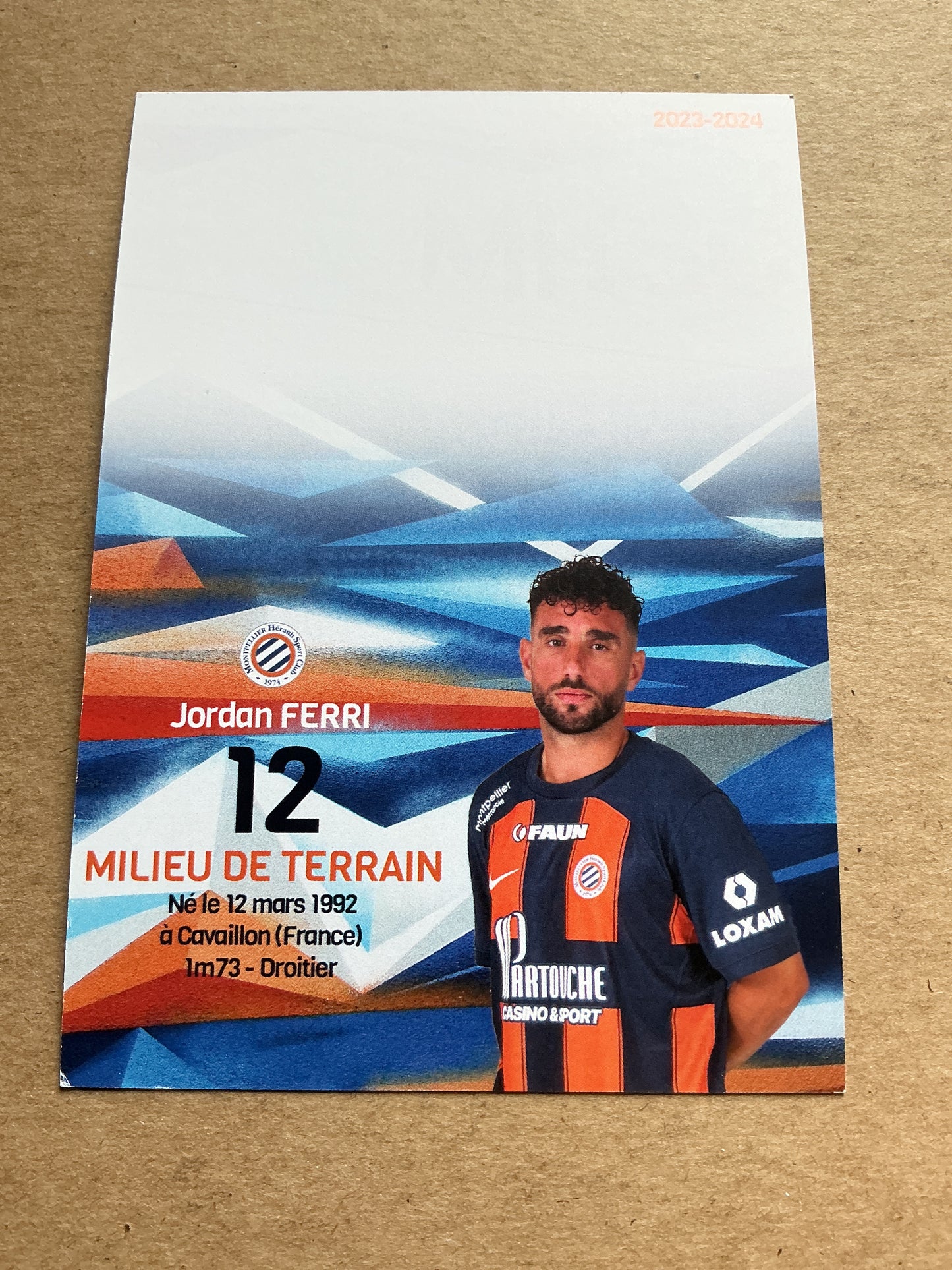 Jordan Ferri, France 🇫🇷 Montpellier HSC 2023/24 hand signed