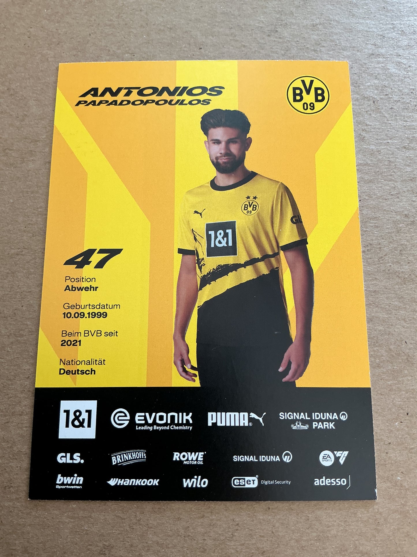 Antonios Papadopoulos, Germany 🇩🇪 Borussia Dortmund 2023/24 hand signed