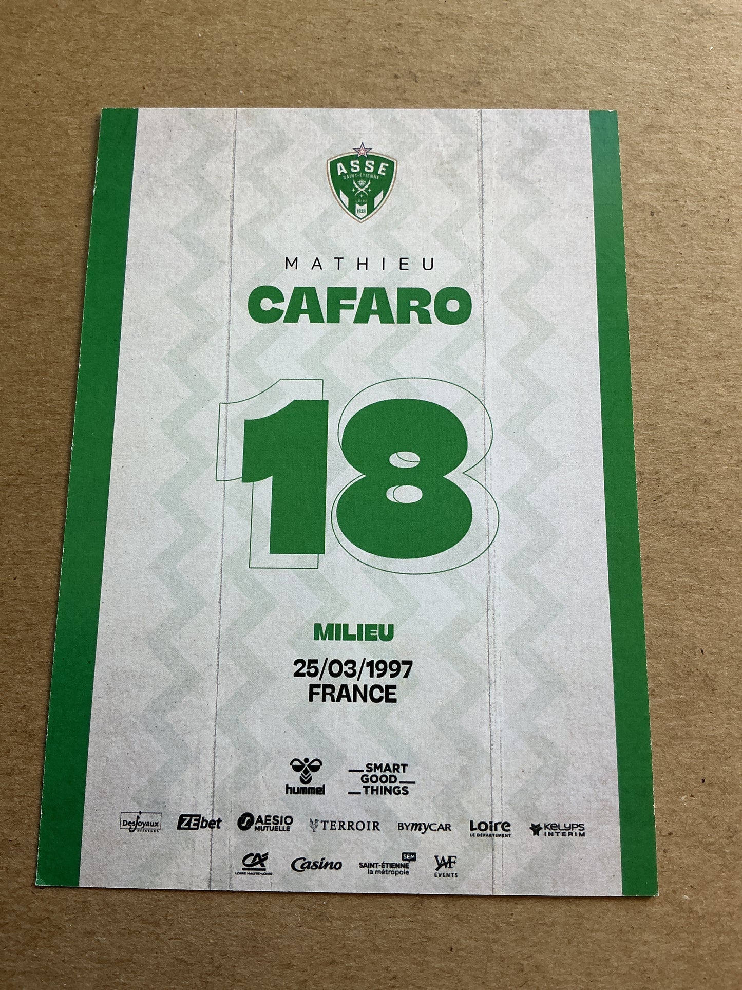 Mathieu Cafaro, France 🇫🇷 AS Saint-Etienne 2023/24 hand signed