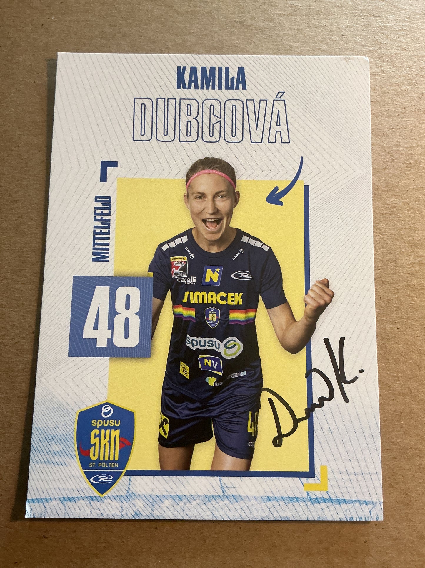 Kamila Dubcova, Czech Republic 🇨🇿 SKN St. Pölten 2024/25 hand signed