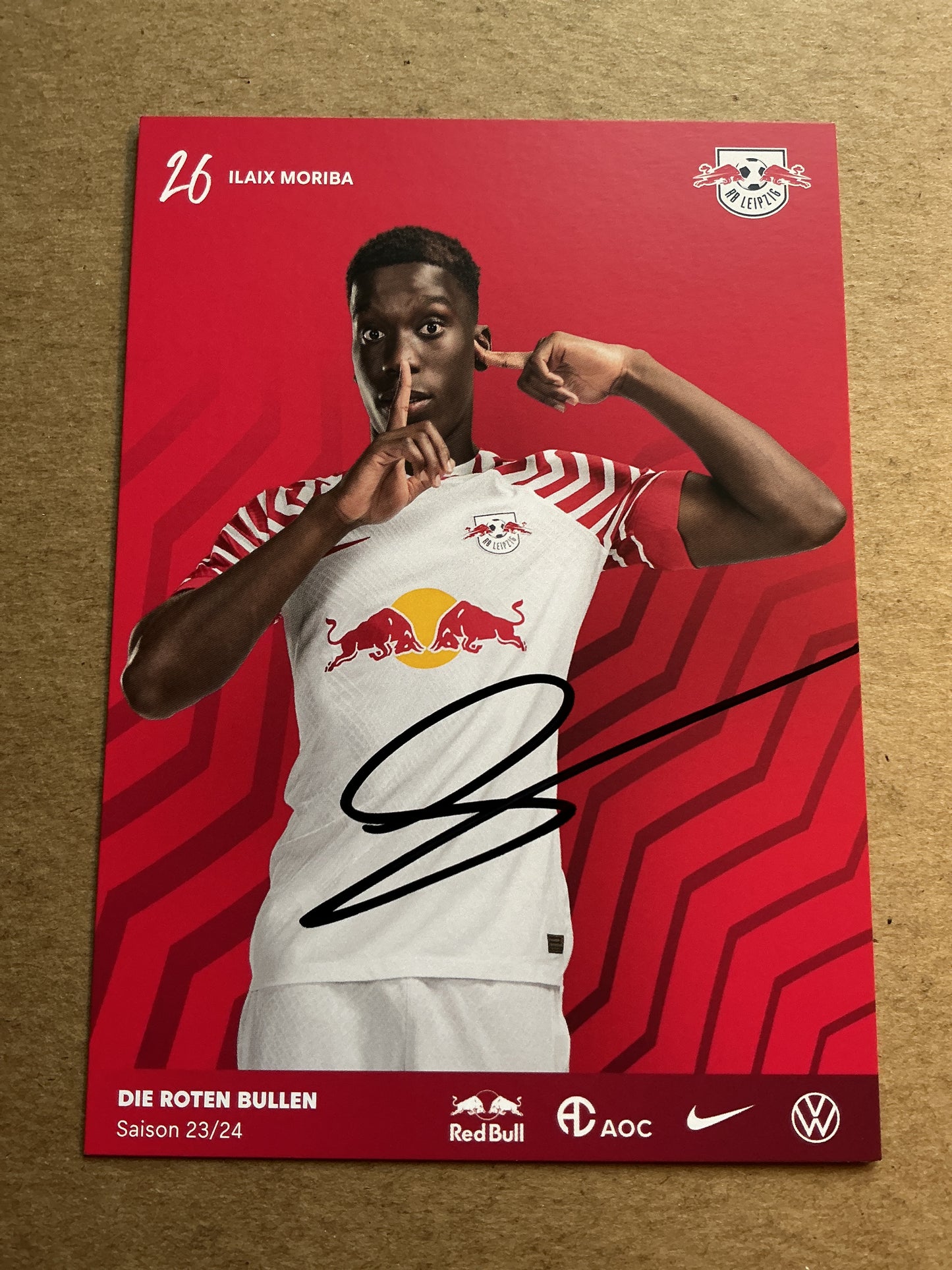 Ilaix Moriba, Guinea 🇬🇳 RB Leipzig 2023/24 hand signed