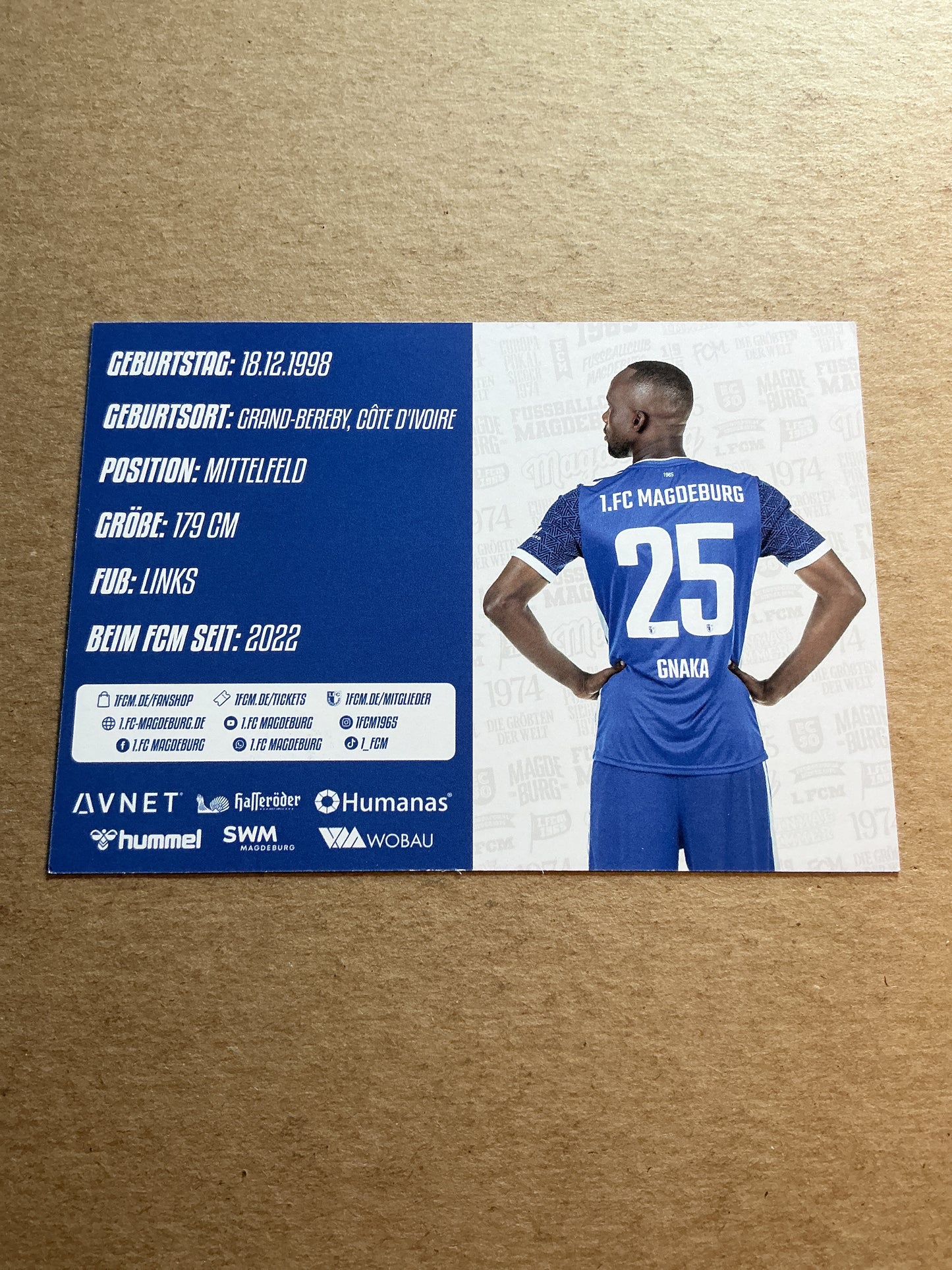 Silas Gnaka, Ivory Coast 🇨🇮 1.FC Magdeburg 2024/25 hand signed