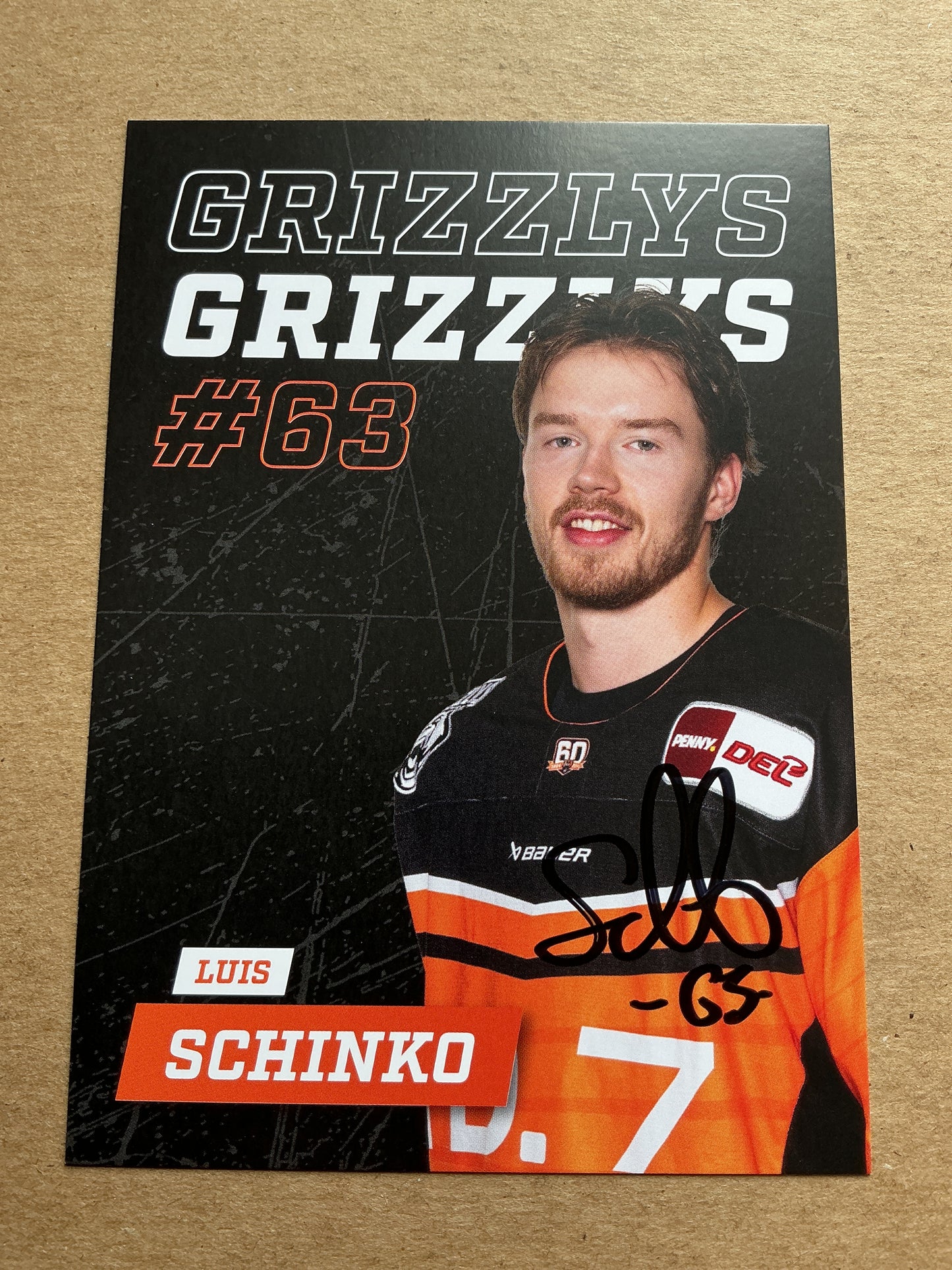 Luis Schinko, Germany 🇩🇪 Grizzlys Wolfsburg 2024/25 hand signed