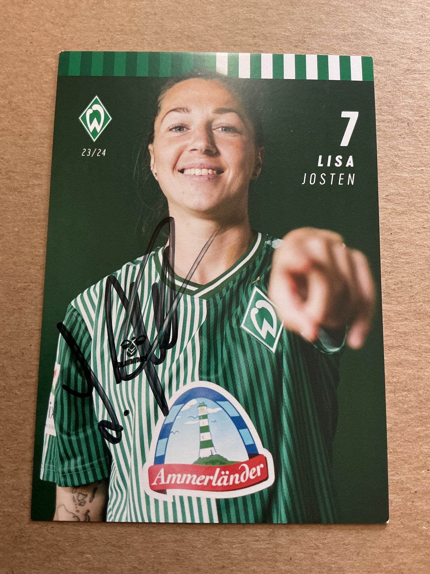 Lisa Josten, Germany 🇩🇪 SV Werder Bremen 2023/24 hand signed