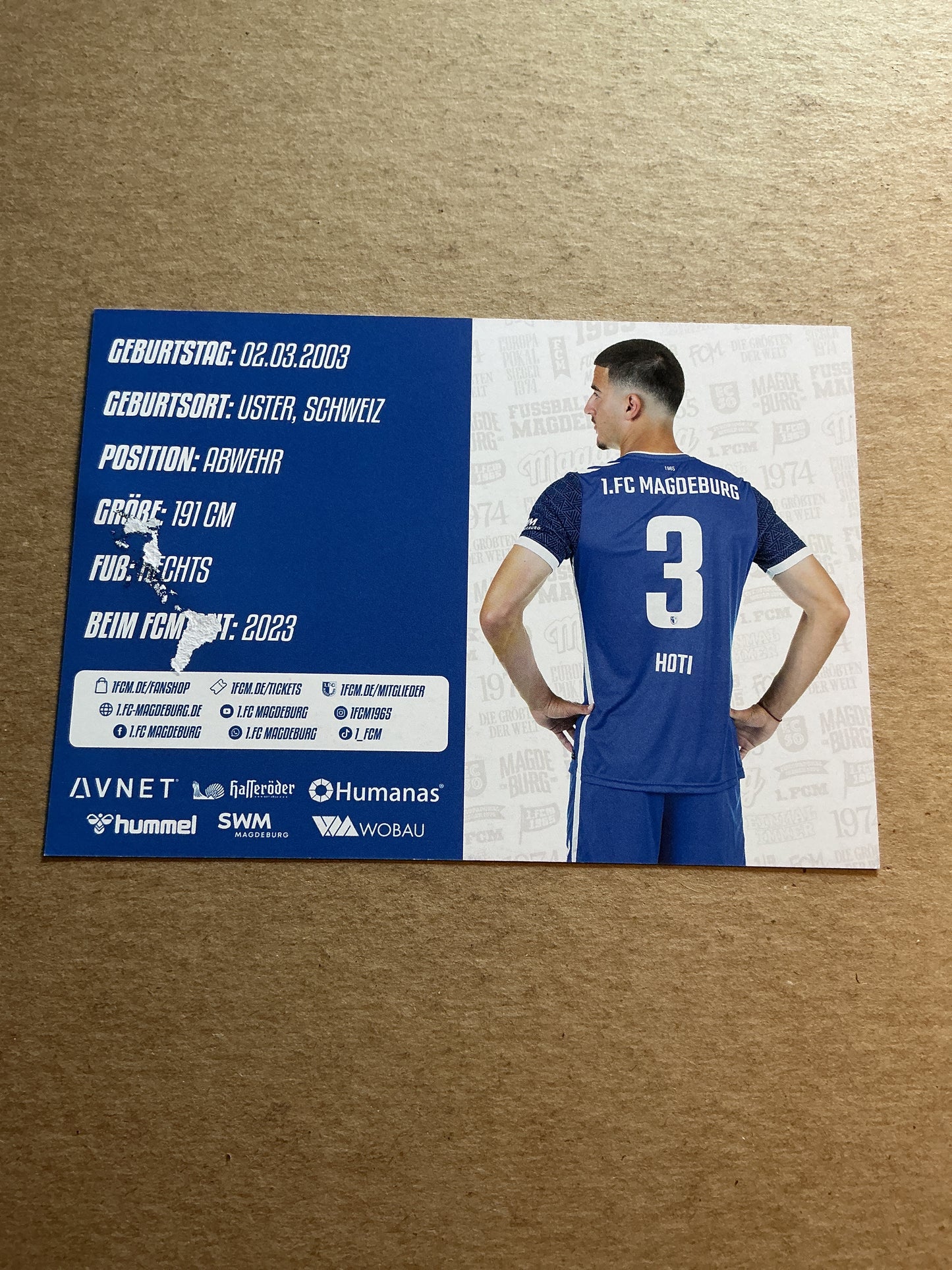 Andi Hoti, Kosovo 🇽🇰 1.FC Magdeburg 2024/25 hand signed