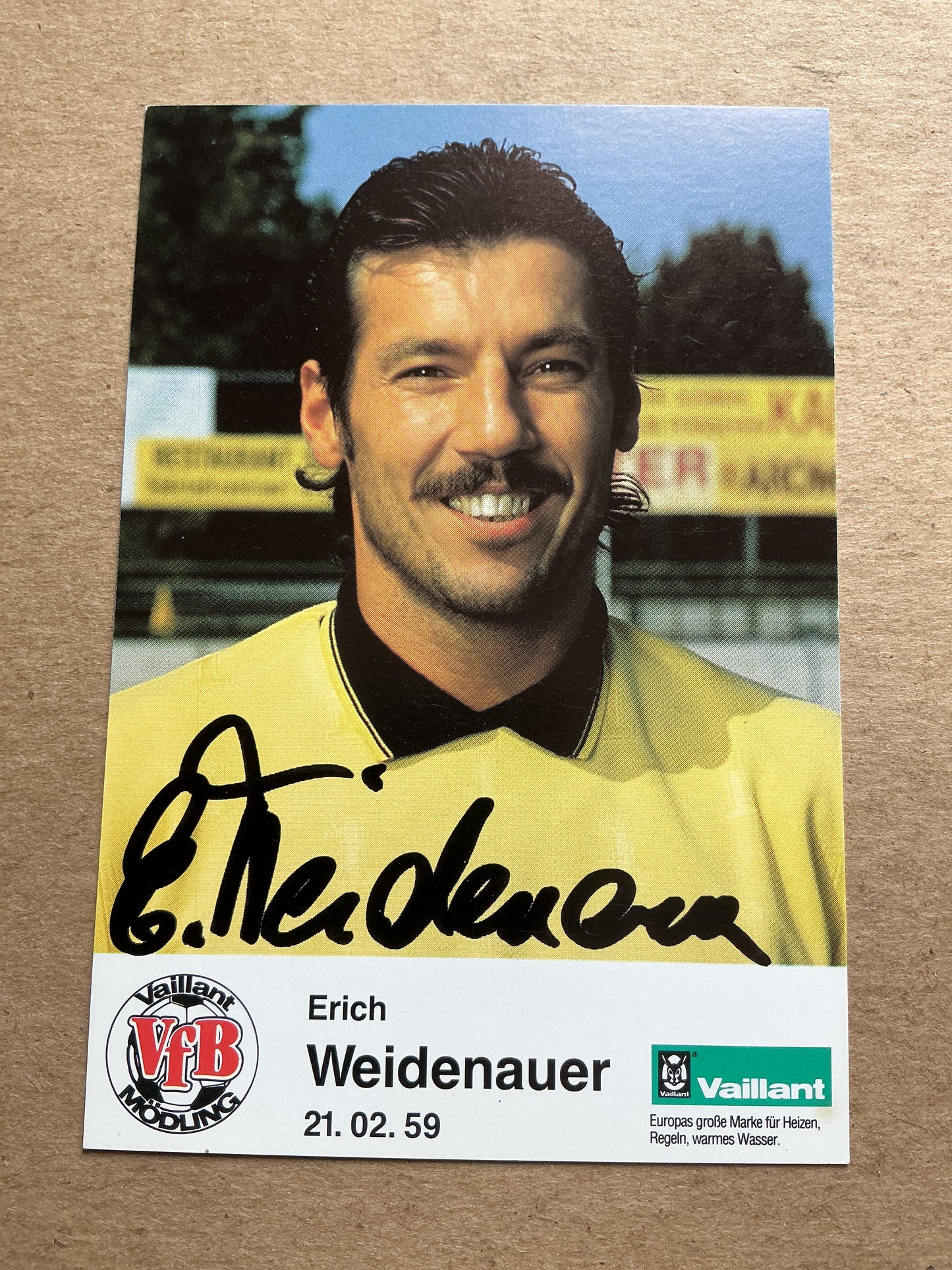 Erich Weidenauer, Austria 🇦🇹 VfB Mödling 1992/93 hand signed