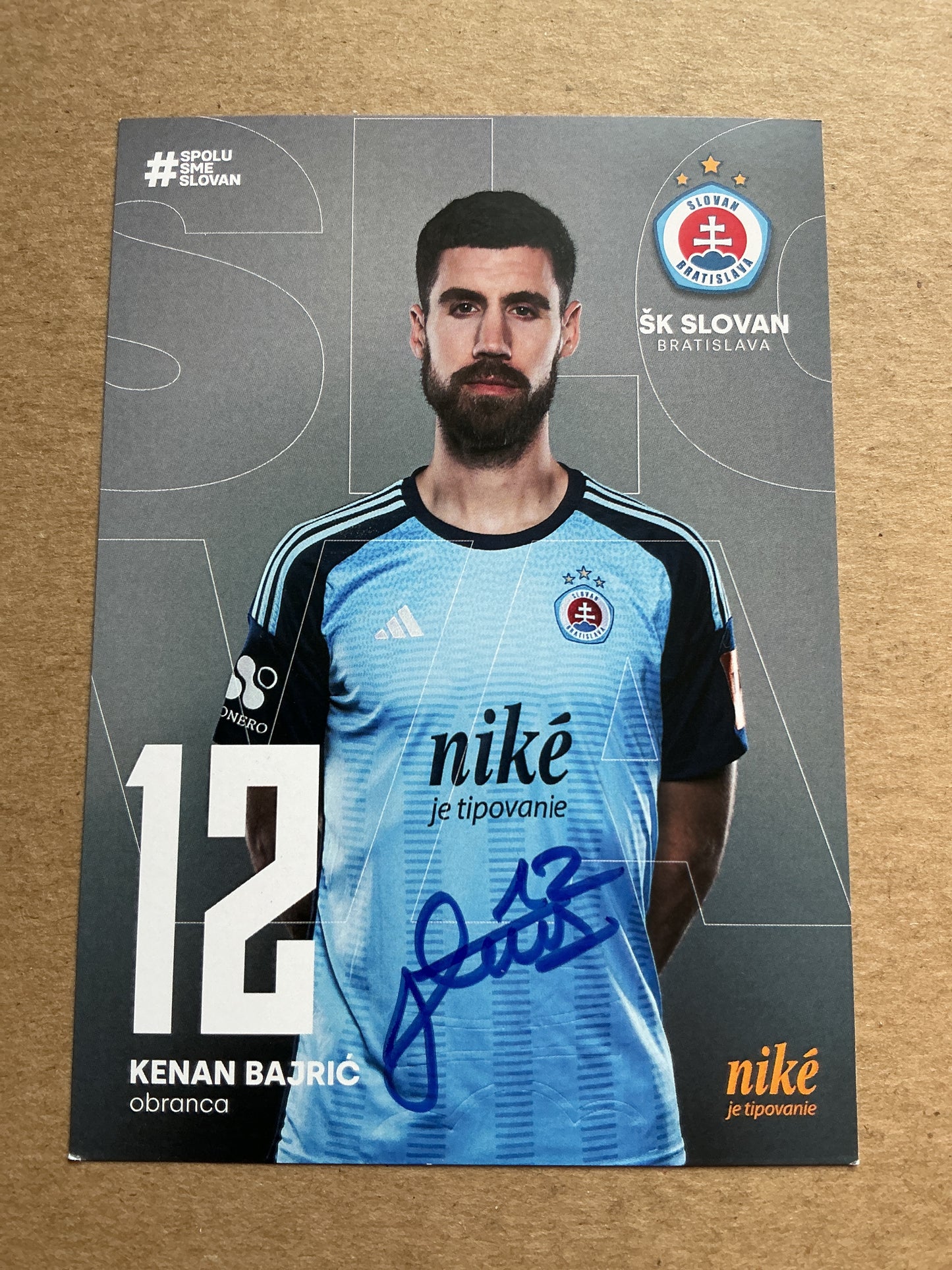 Kenan Bajric, Slovenia 🇸🇮 SK Slovan Bratislava 2024/25 hand signed