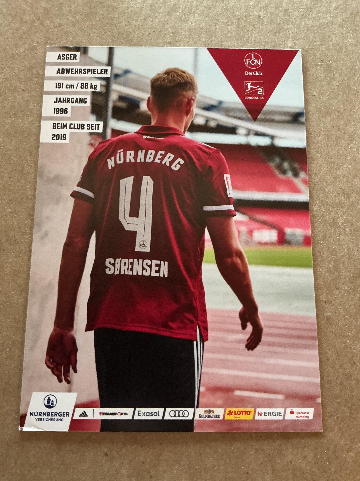 Asger Sørensen, Denmark 🇩🇰 1.FC Nürnberg 2021/22 hand signed