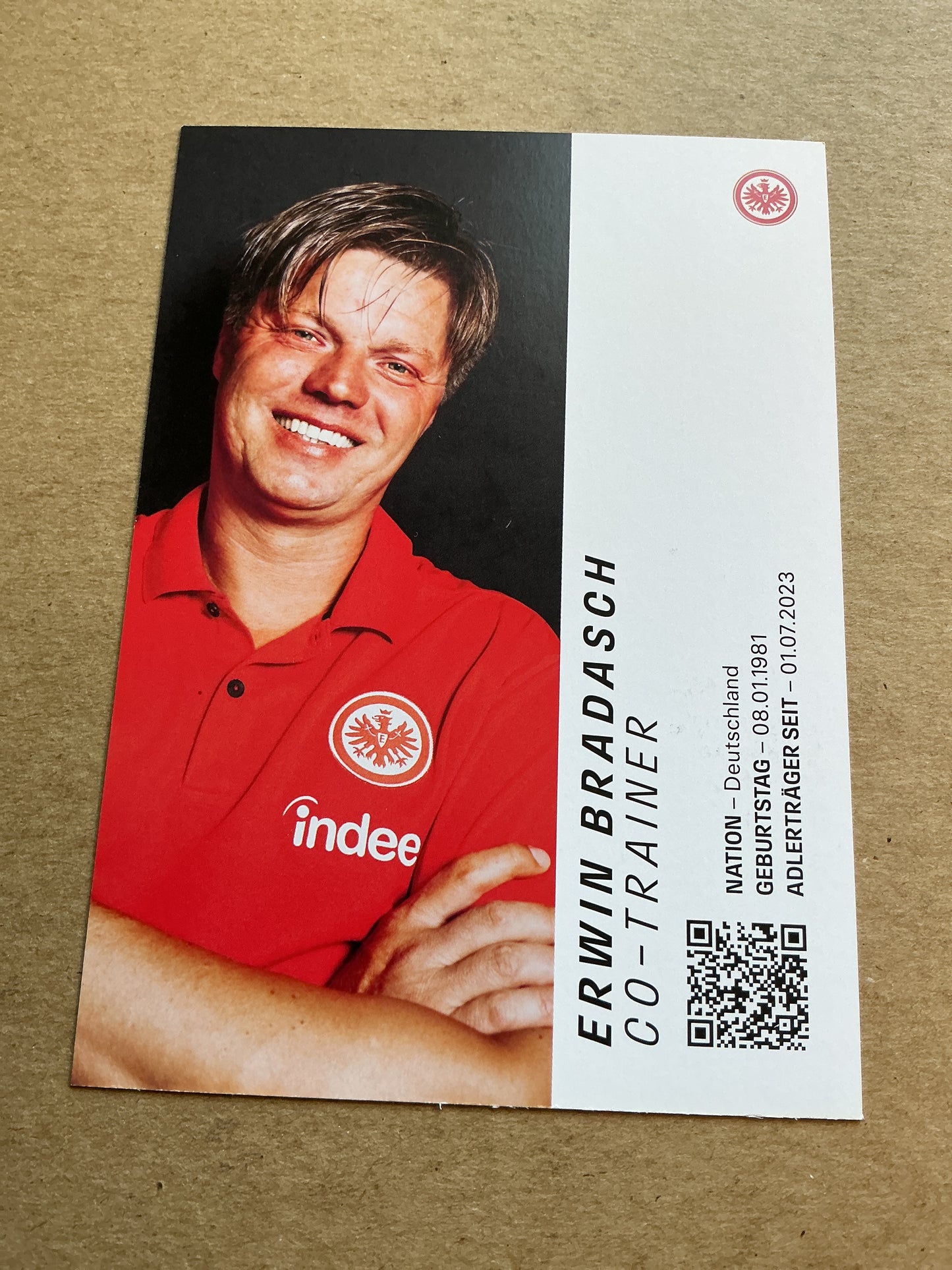 Erwin Bradasch, Germany 🇩🇪 Eintracht Frankfurt 2023/24 hand signed