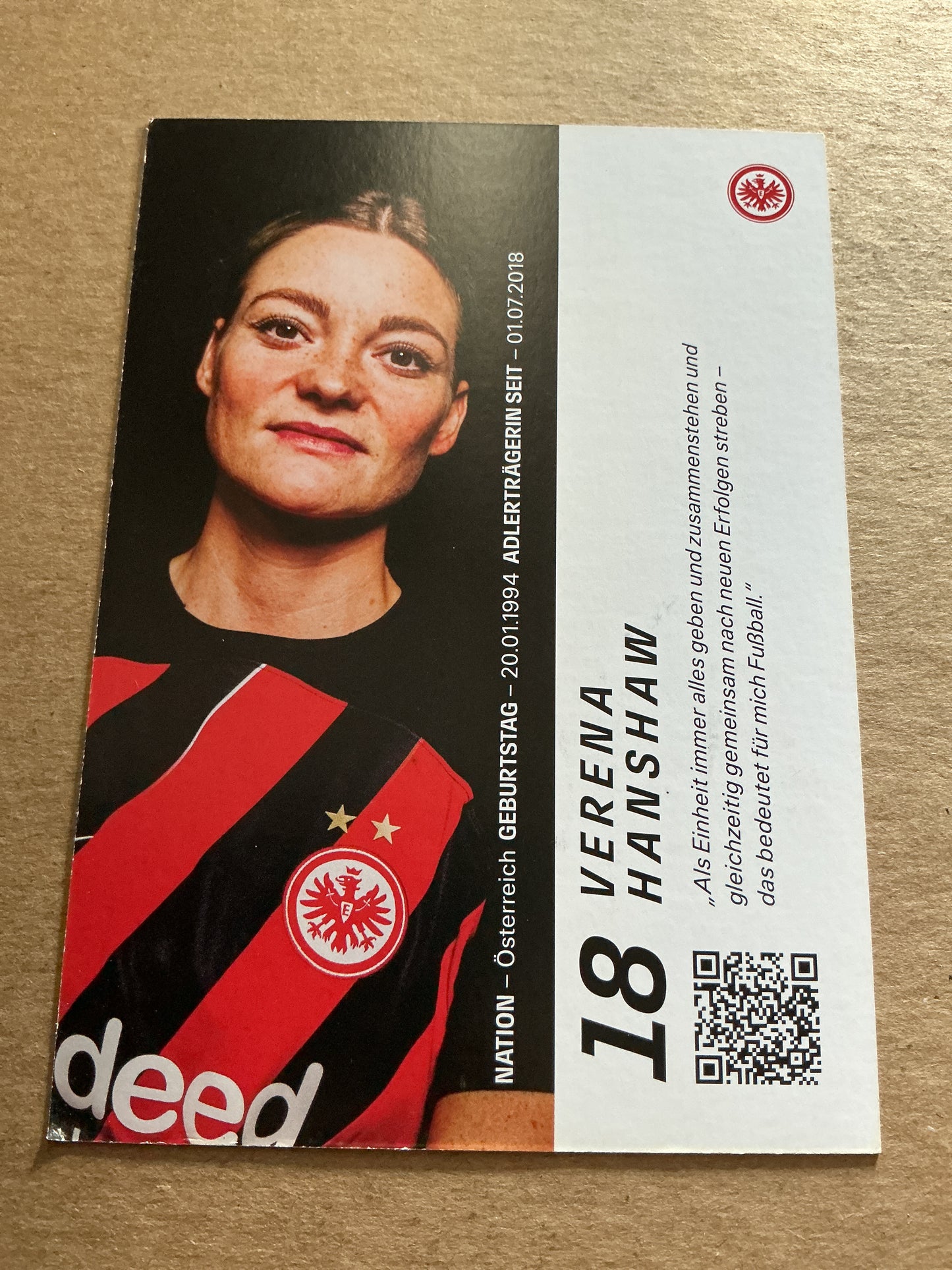 Verena Henshaw, Austria 🇦🇹 Eintracht Frankfurt 2023/24 hand signed