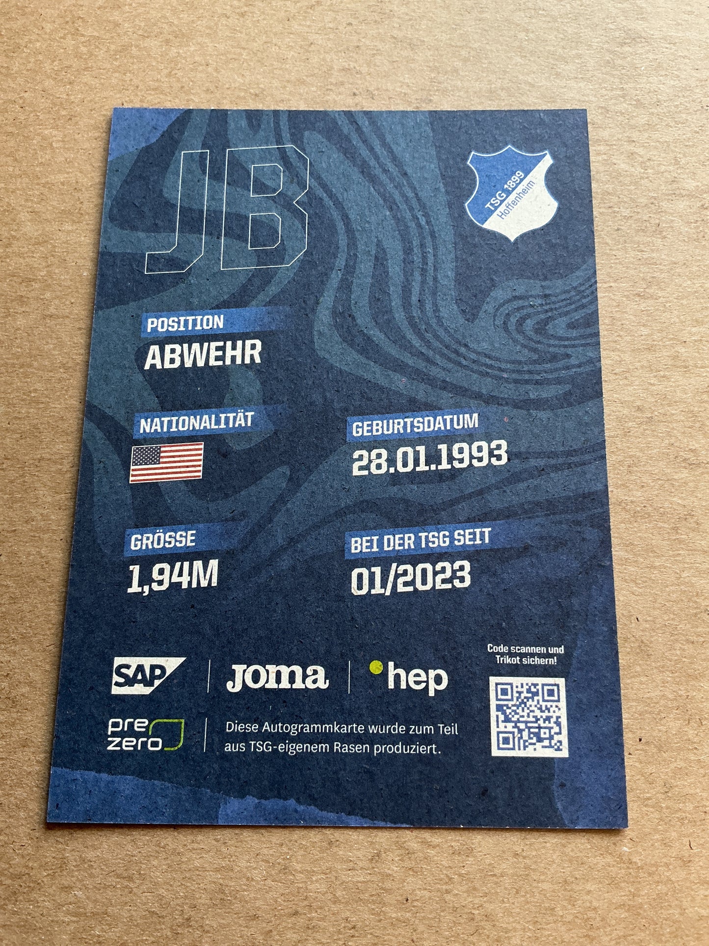 John Brooks, USA 🇺🇸 TSG 1899 Hoffenheim 2023/24 hand signed