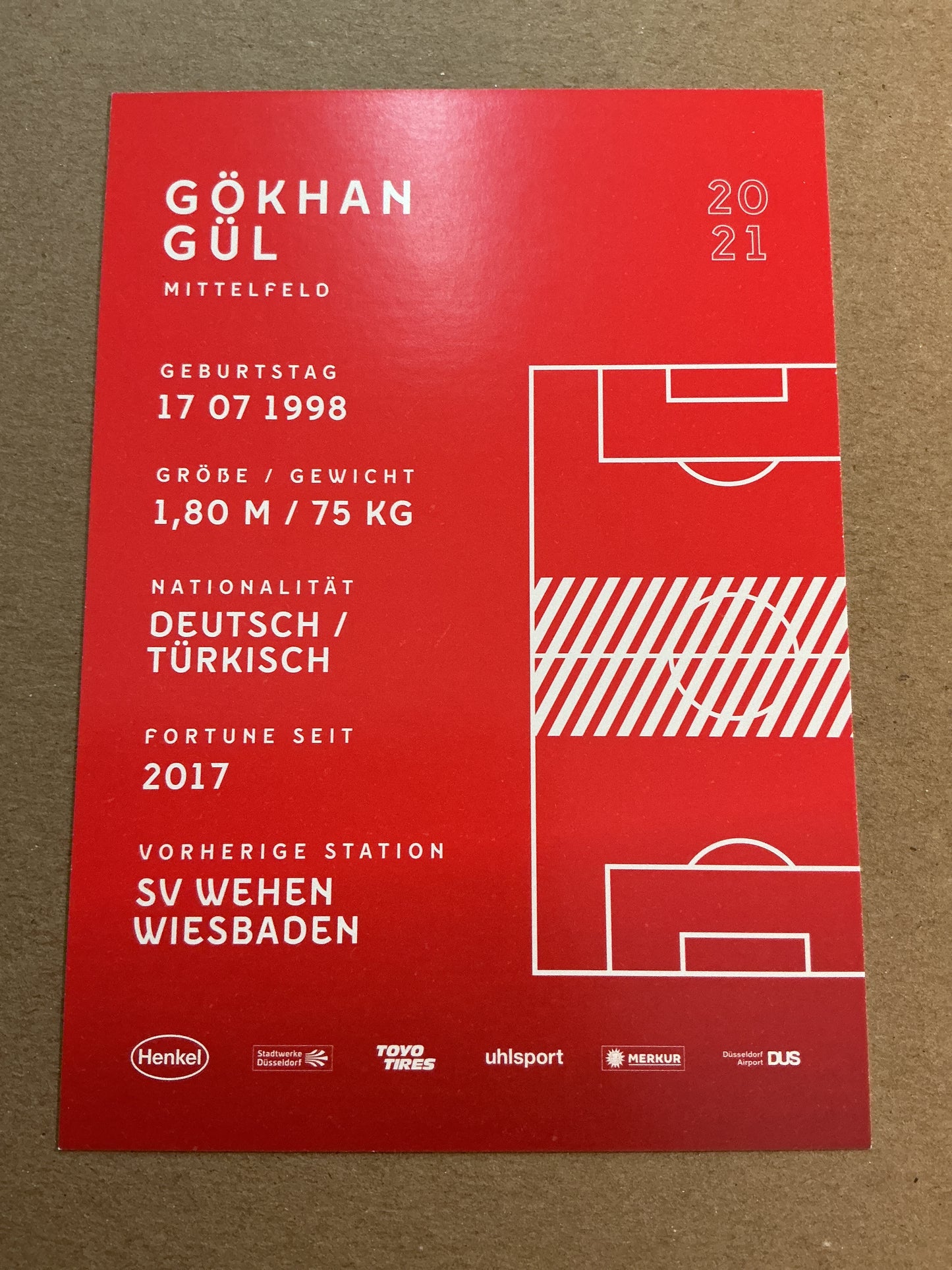 Gökhan Gül, Türkiye 🇹🇷 Fortuna Düsseldorf 2020/21 hand signed