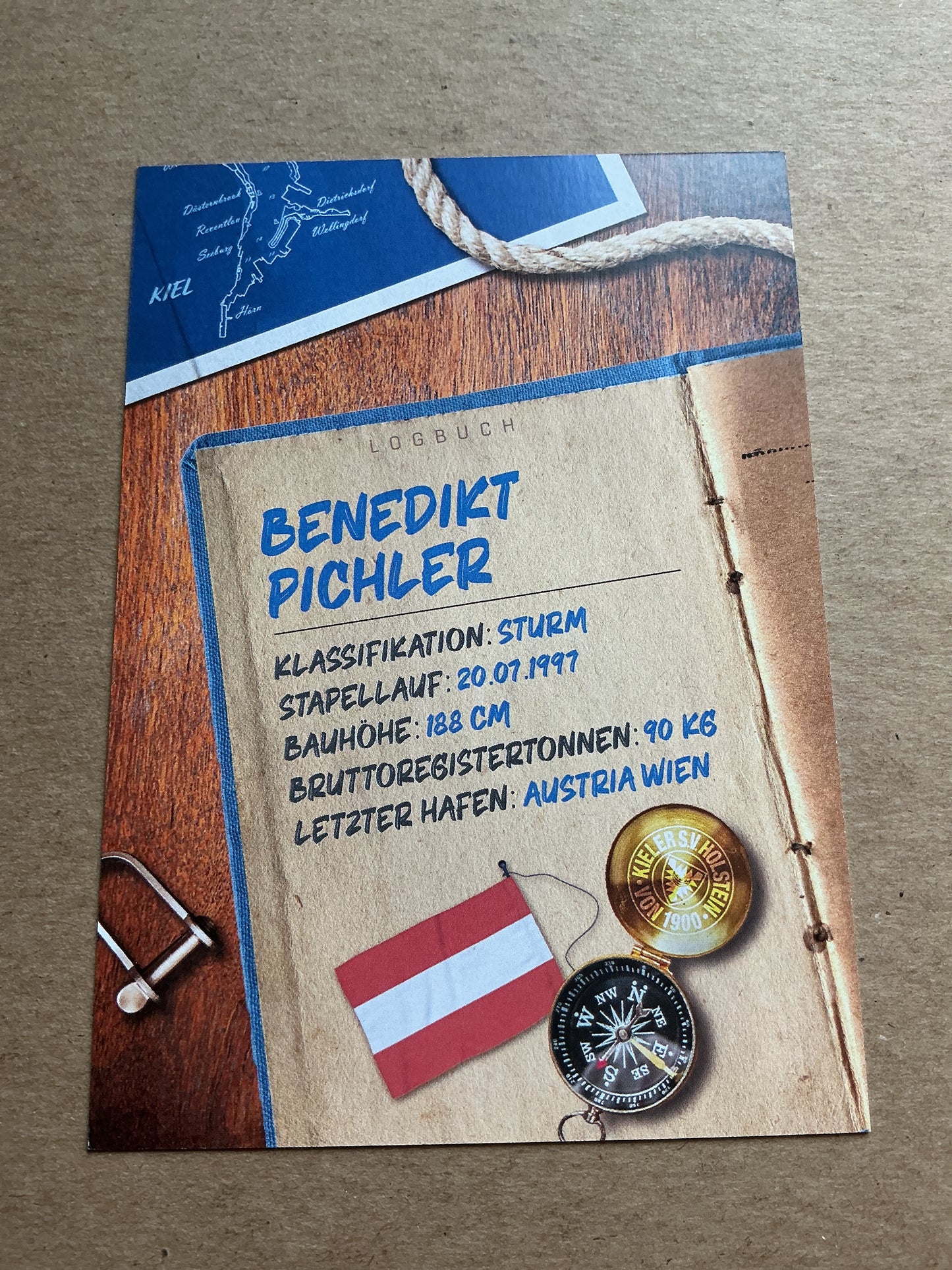 Benedikt Pichler, Austria 🇦🇹 Holstein Kiel 2024/25 hand signed