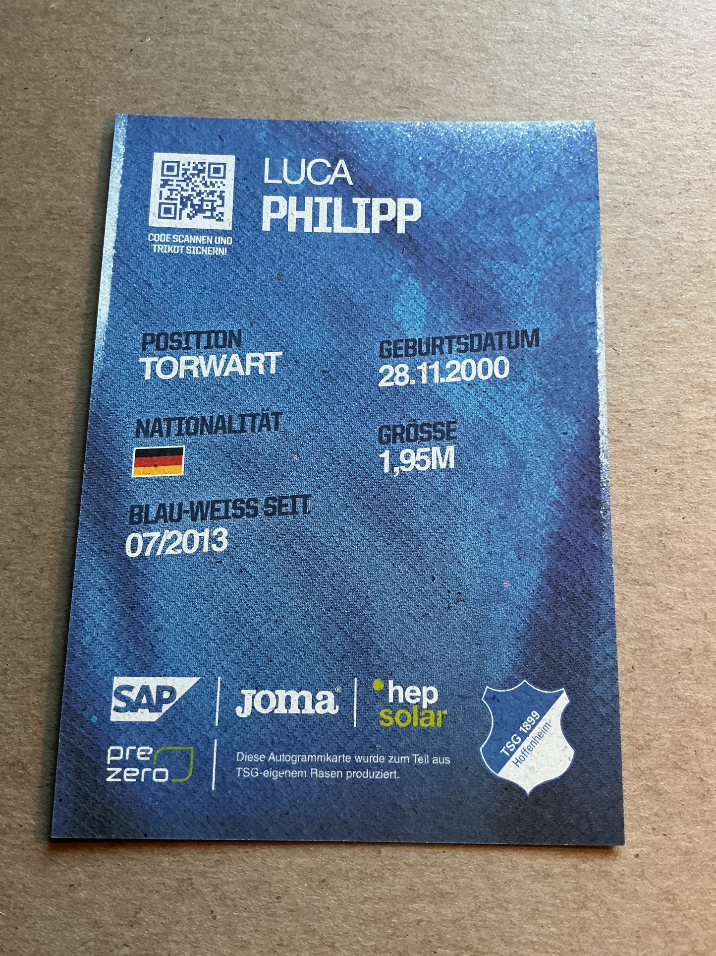 Luca Philipp, Germany 🇩🇪 TSG 1899 Hoffenheim 2024/25 hand signed