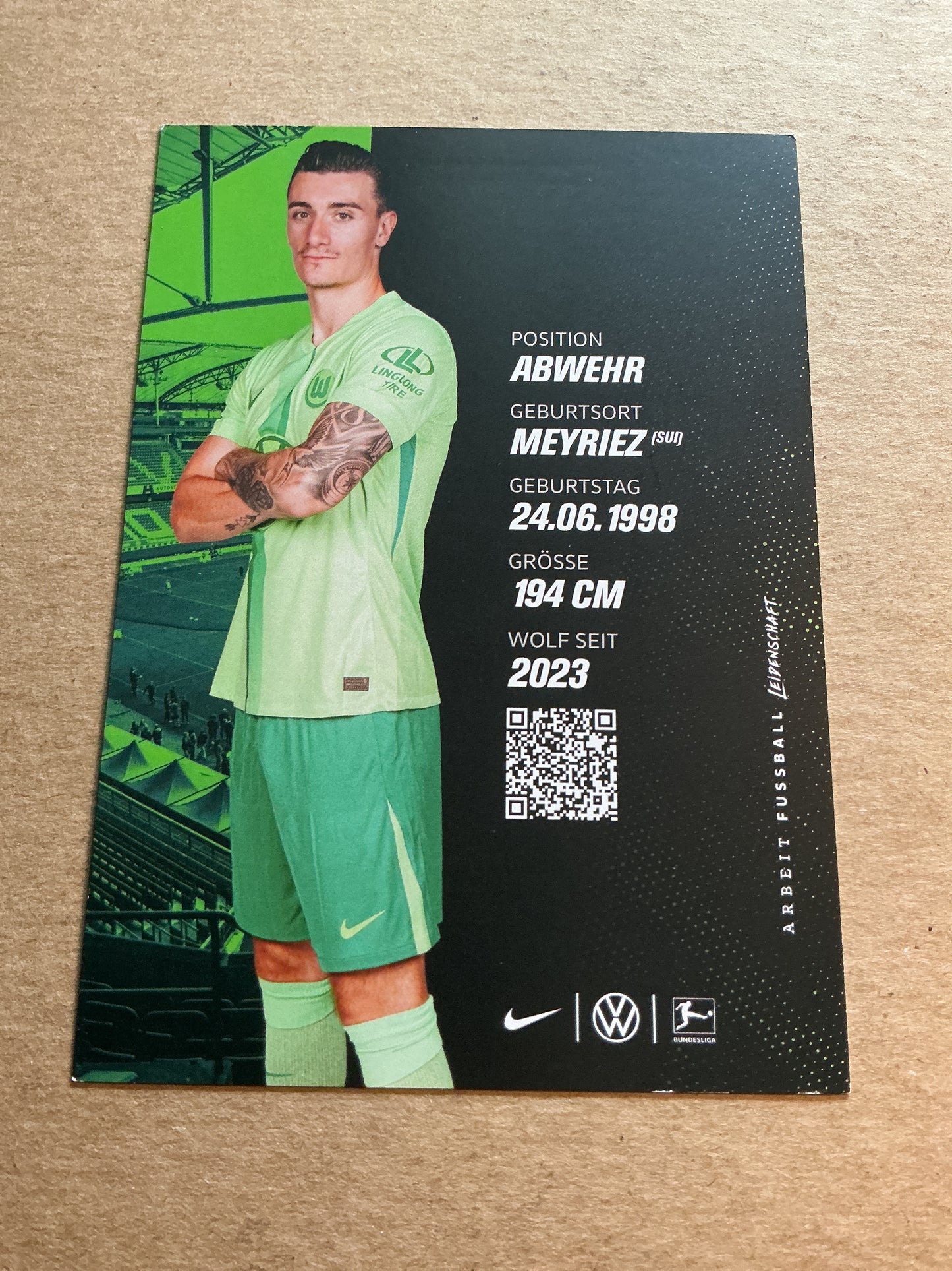 Cedric Zesiger, Switzerland 🇨🇭 VfL Wolfsburg 2024/25 hand signed
