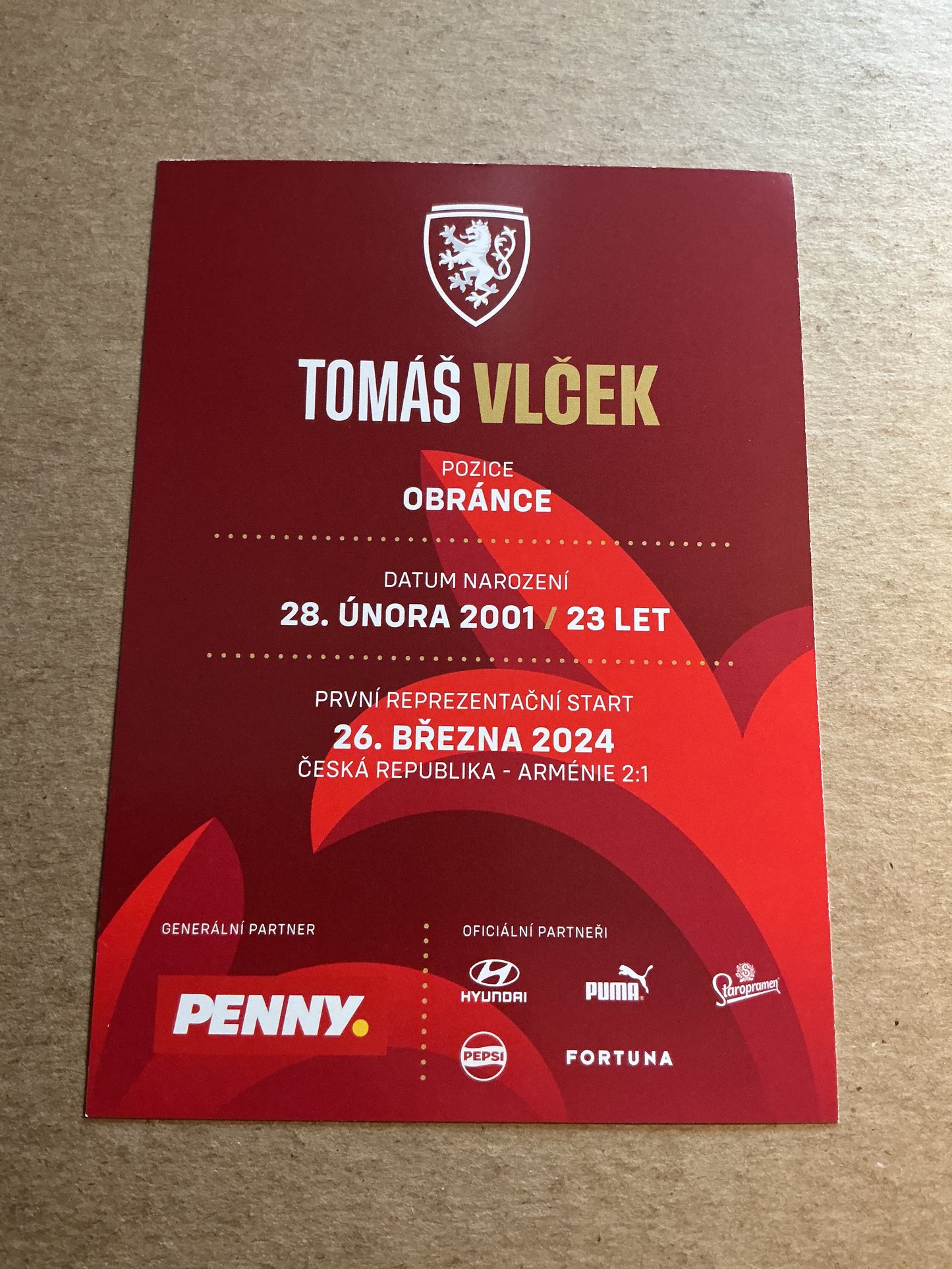Tomas Vlcek, Czech Republic 🇨🇿 2023 hand signed