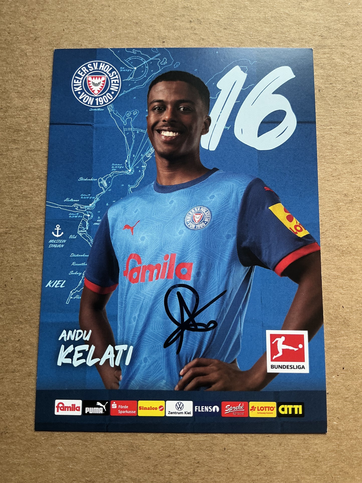 Andu Kelati, Germany 🇩🇪 Holstein Kiel 2024/25 hand signed