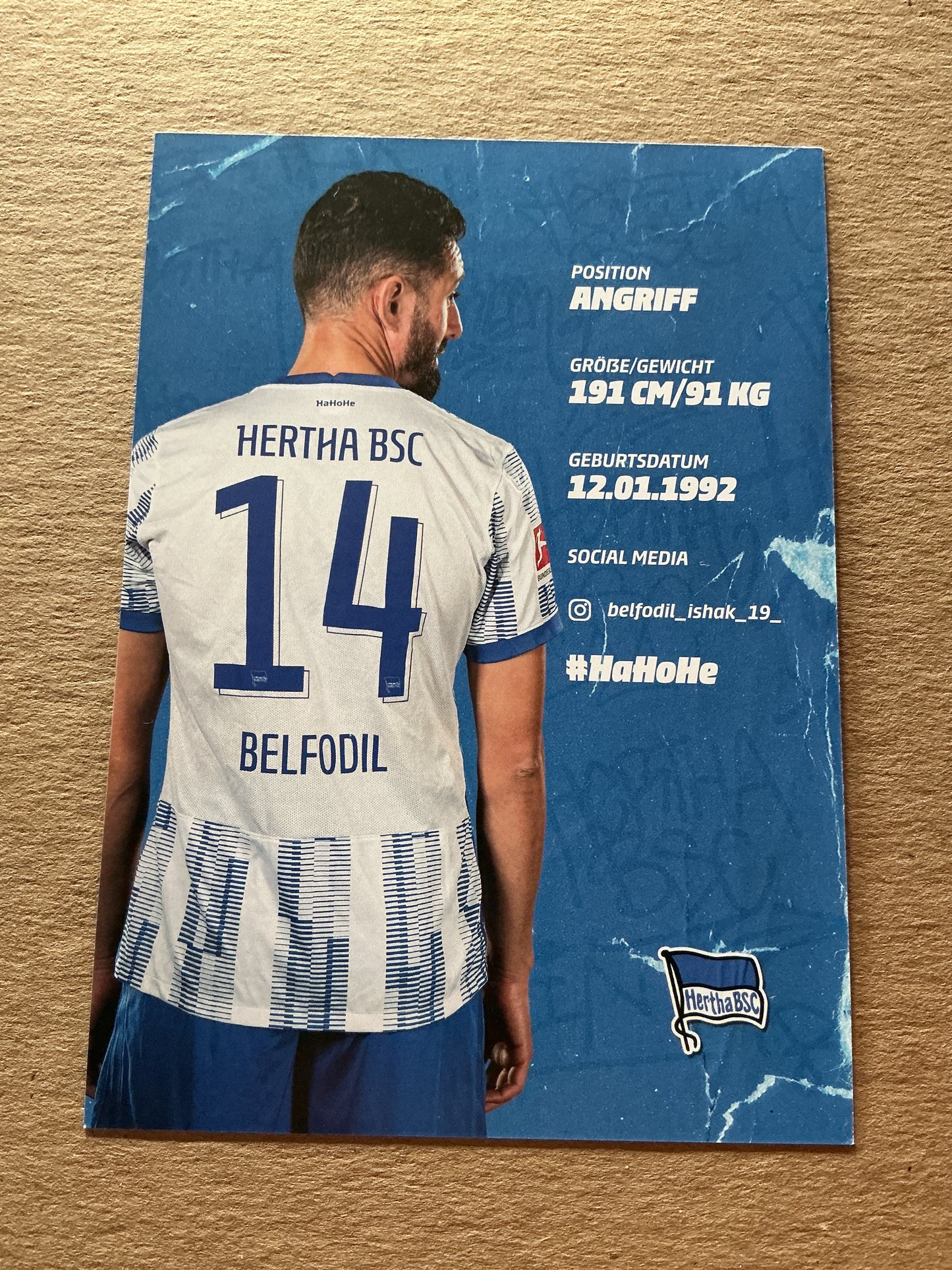 Ishak Belfodil, Algeria 🇩🇿 Hertha BSC Berlin 2021/22 hand signed